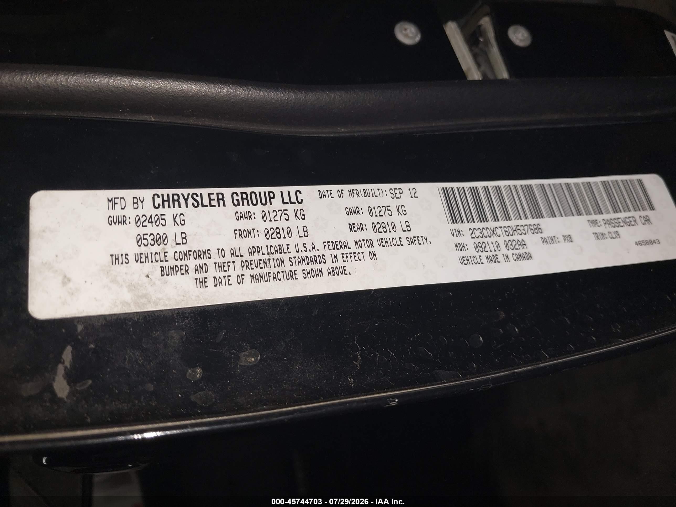 2013 Dodge Charger R/t Plus Black vin: 2C3CDXCT6DH537686
