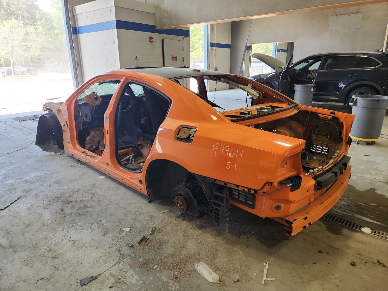 2014 Dodge Charger R Orange vin: 2C3CDXCT6EH295208 Damage: Left Fuel Door, Missing, Replacement Required