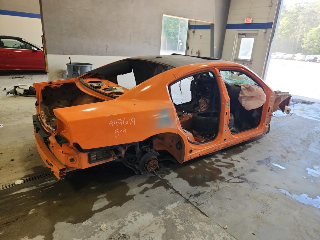 2014 Dodge Charger R Orange vin: 2C3CDXCT6EH295208 Damage: Right Qtr Panel, Previous Repair, Substandard Repair