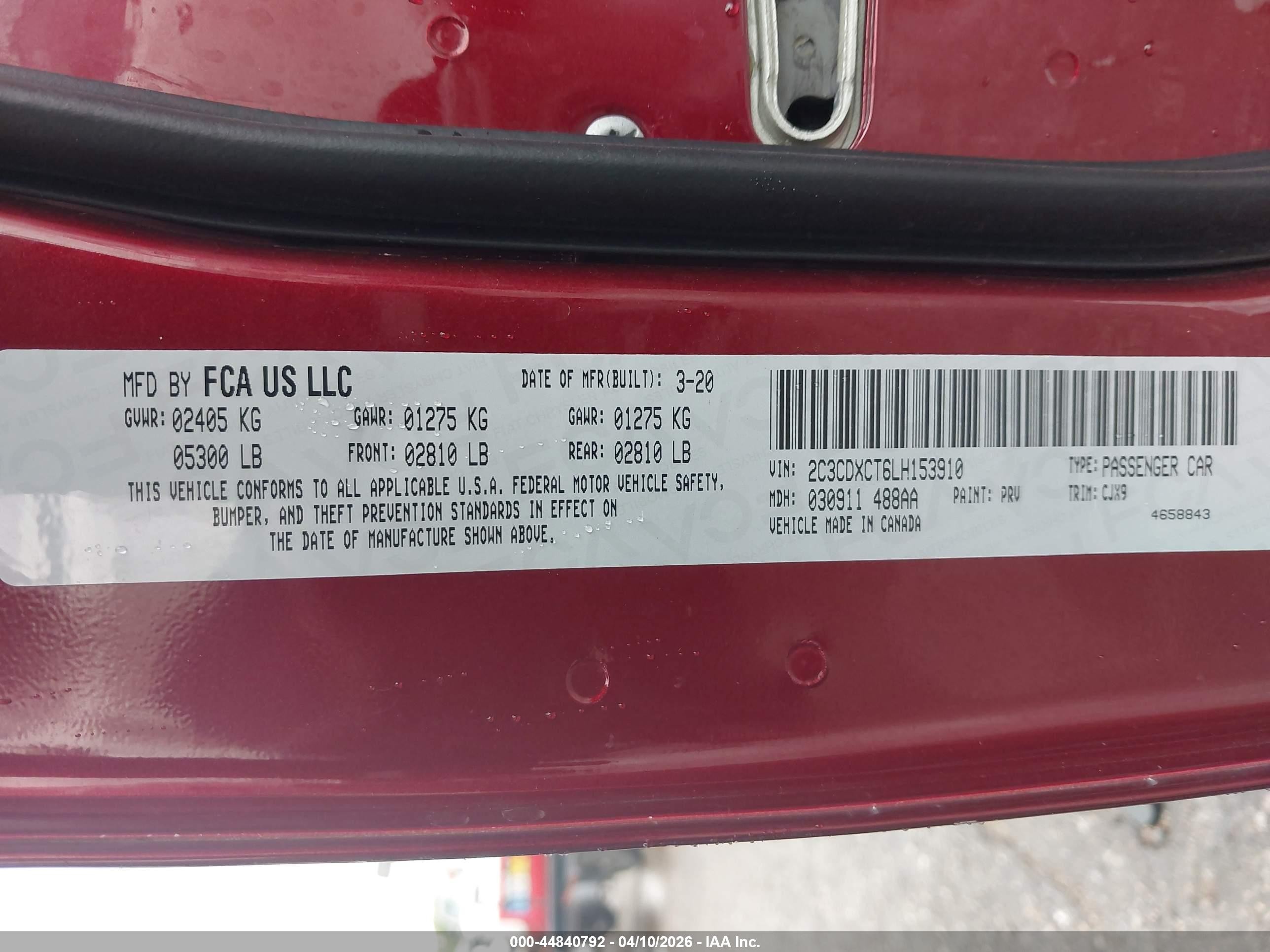 2020 Dodge Charger R/t Rwd Maroon vin: 2C3CDXCT6LH153910