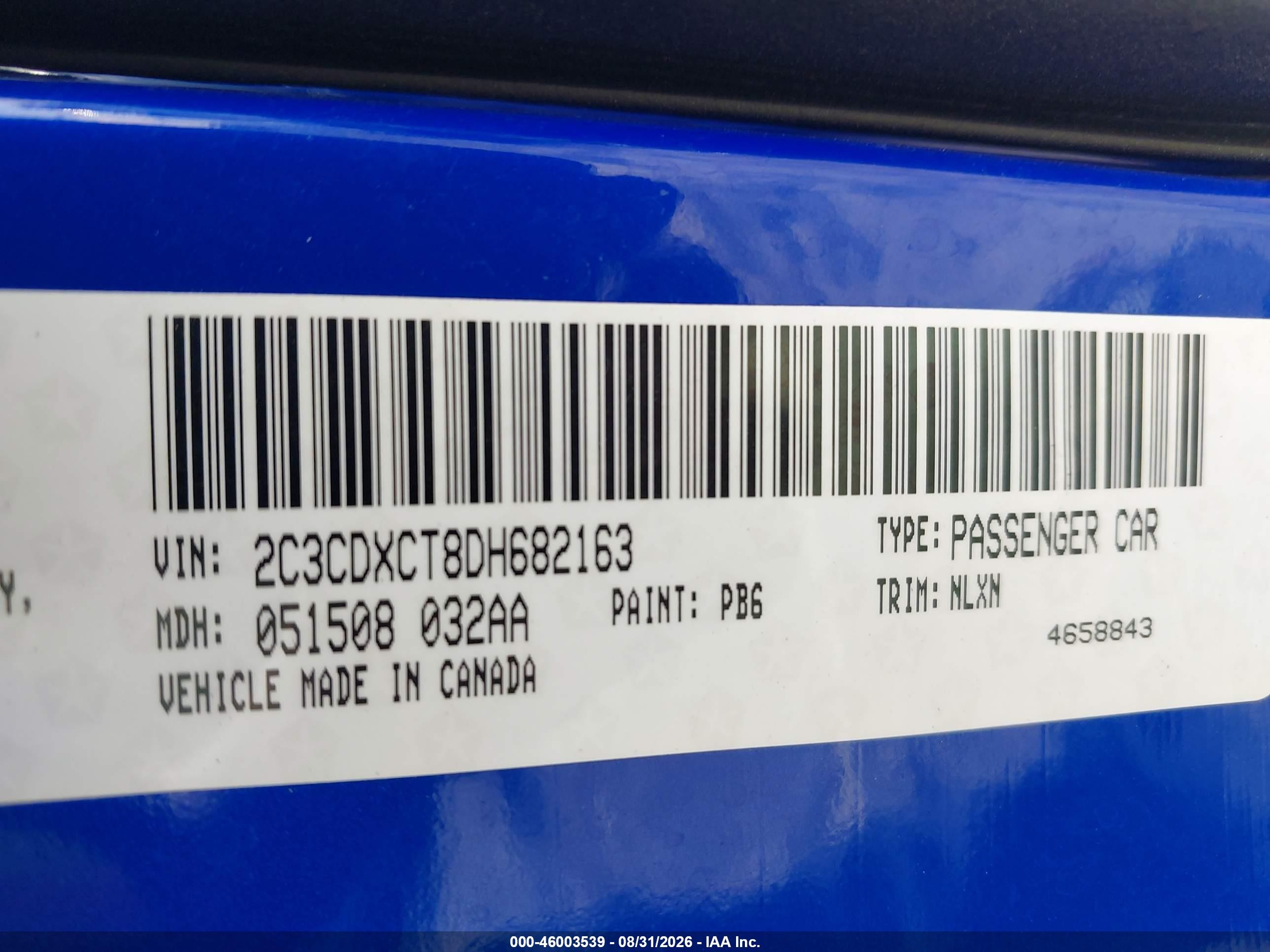 2013 Dodge Charger Road/track Blue vin: 2C3CDXCT8DH682163