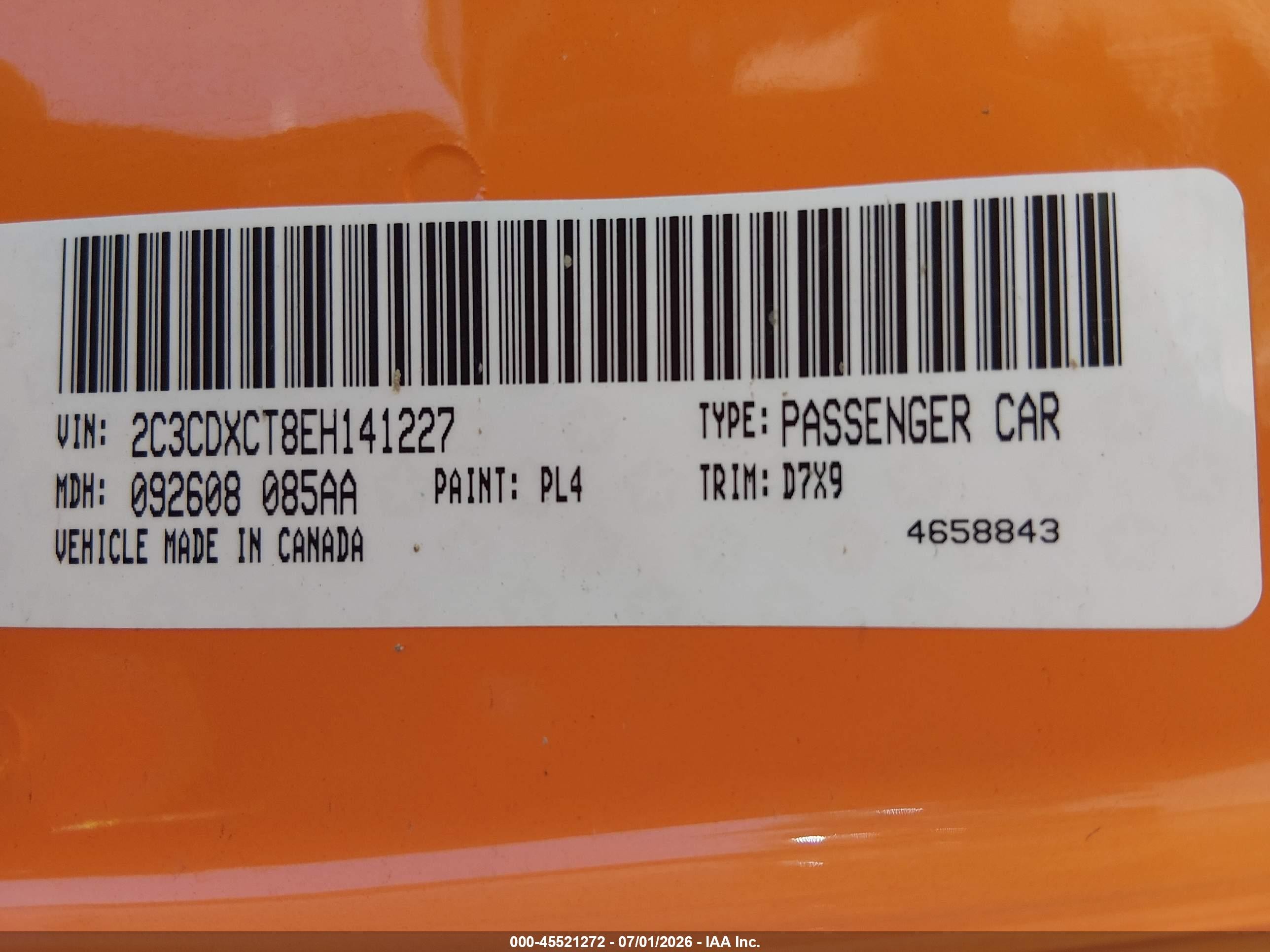 2014 Dodge Charger R/t Orange vin: 2C3CDXCT8EH141227