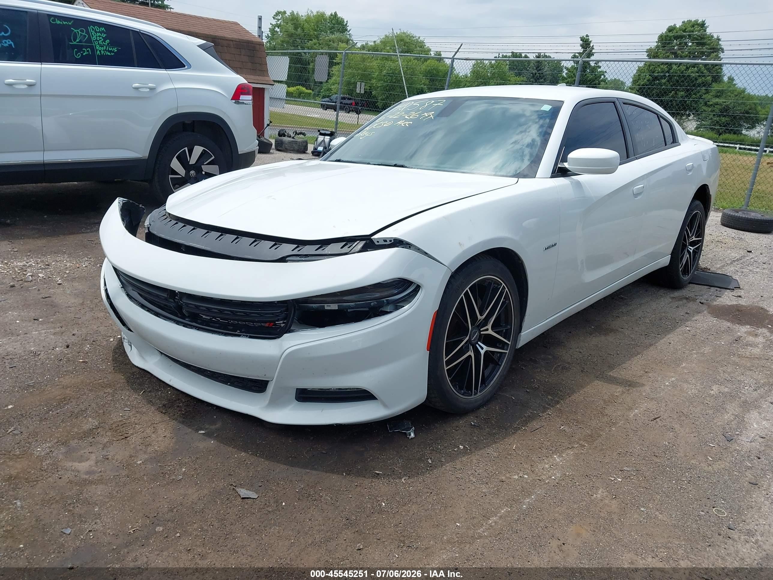 2015 Dodge Charger R/t White vin: 2C3CDXCT8FH874315