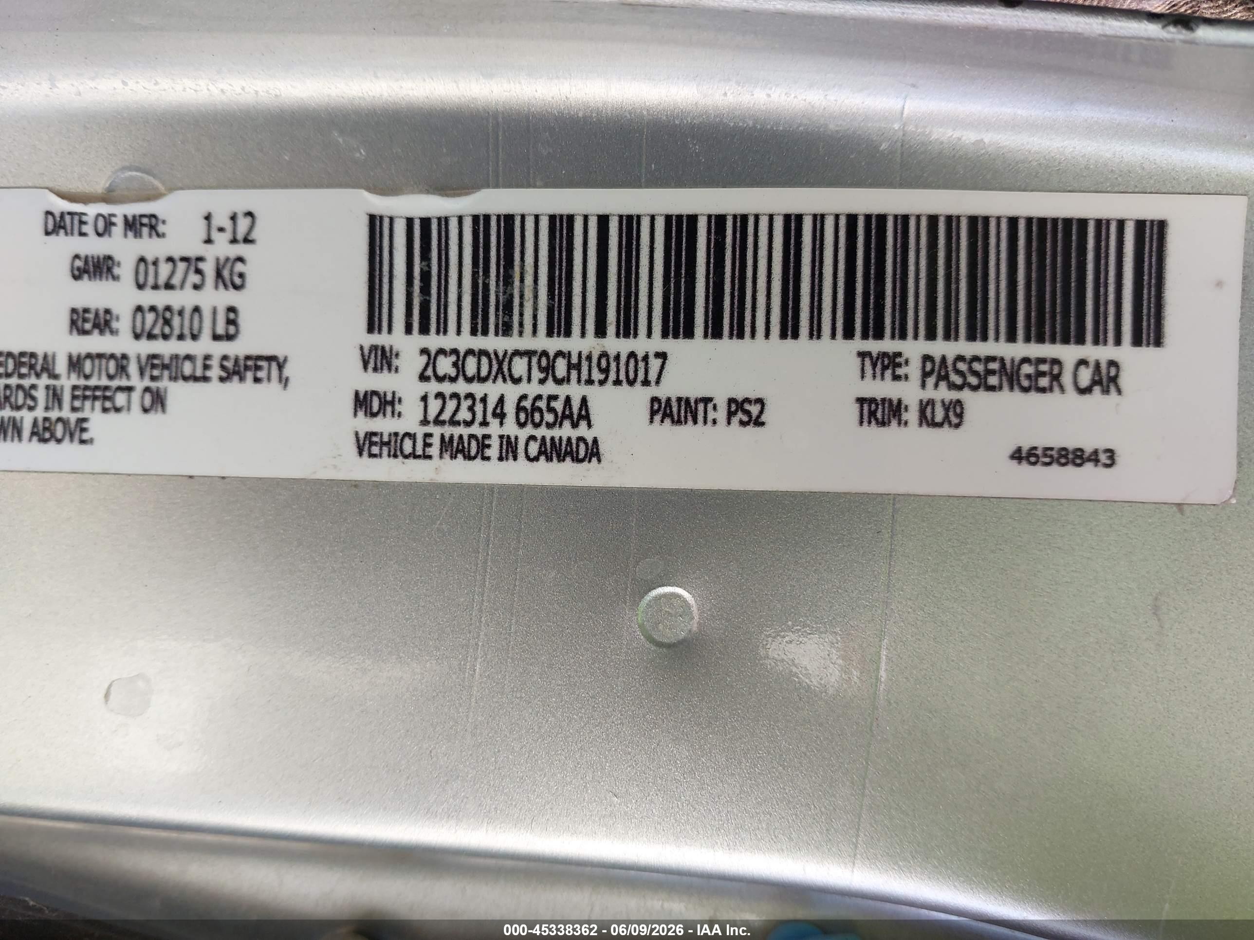 2012 Dodge Charger R/t Silver vin: 2C3CDXCT9CH191017