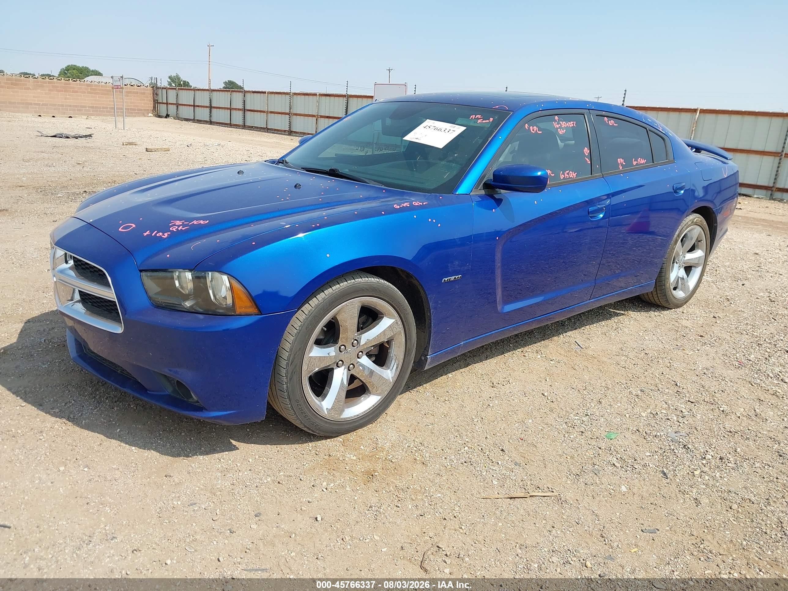 2012 Dodge Charger R/t Blue vin: 2C3CDXCT9CH248140