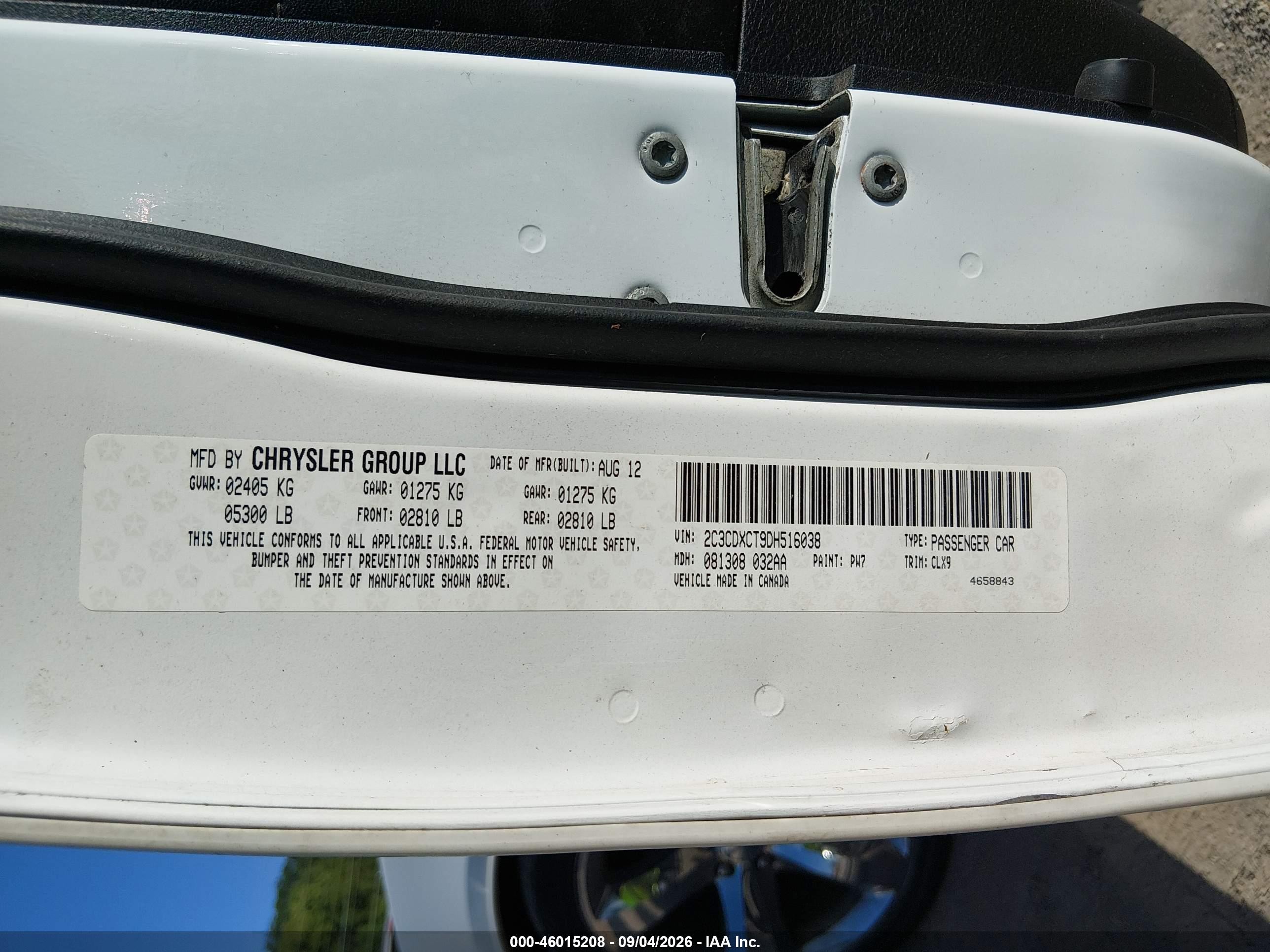 2013 Dodge Charger R/t Max White vin: 2C3CDXCT9DH516038