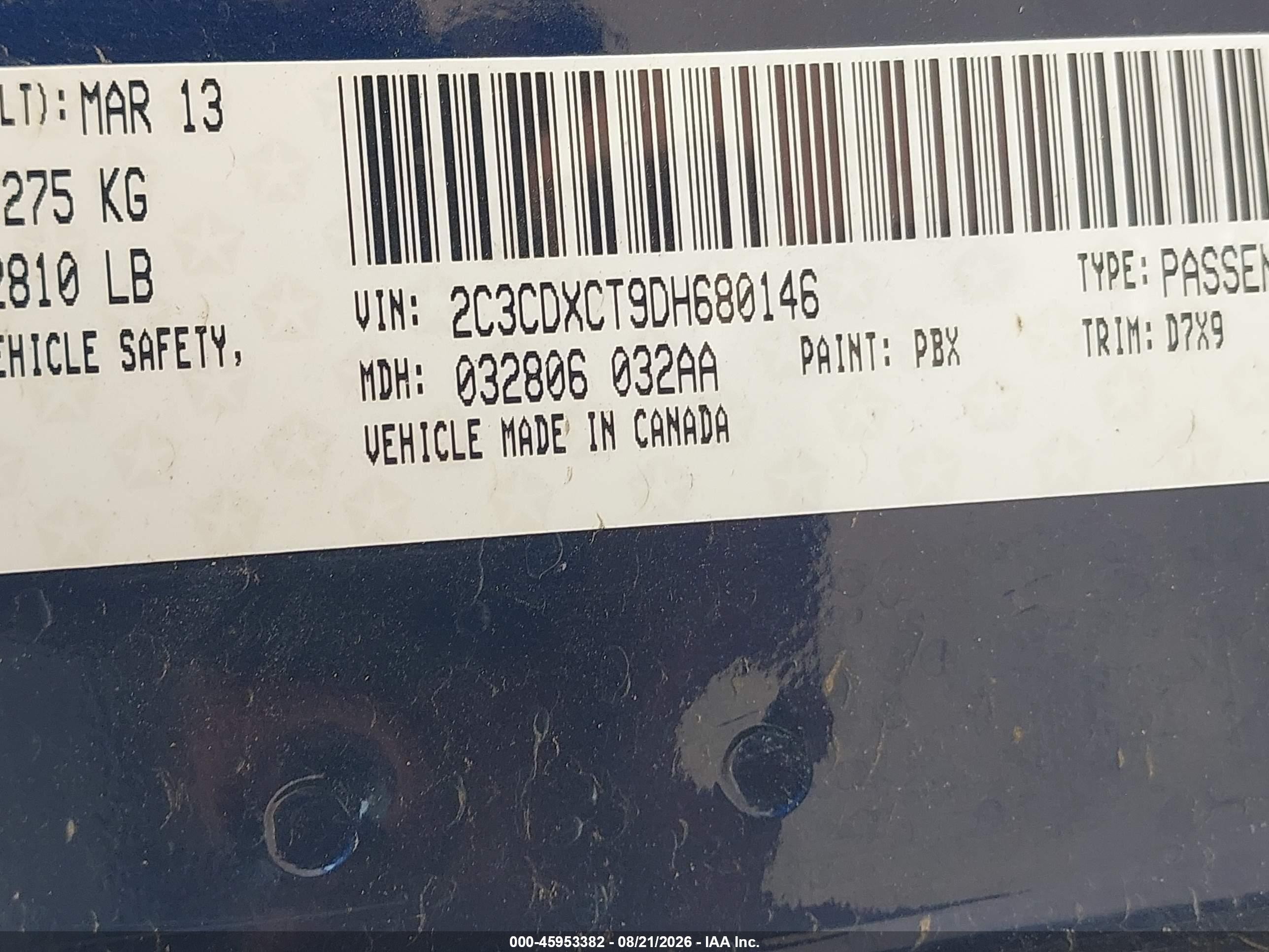 2013 Dodge Charger R/t Синий vin: 2C3CDXCT9DH680146