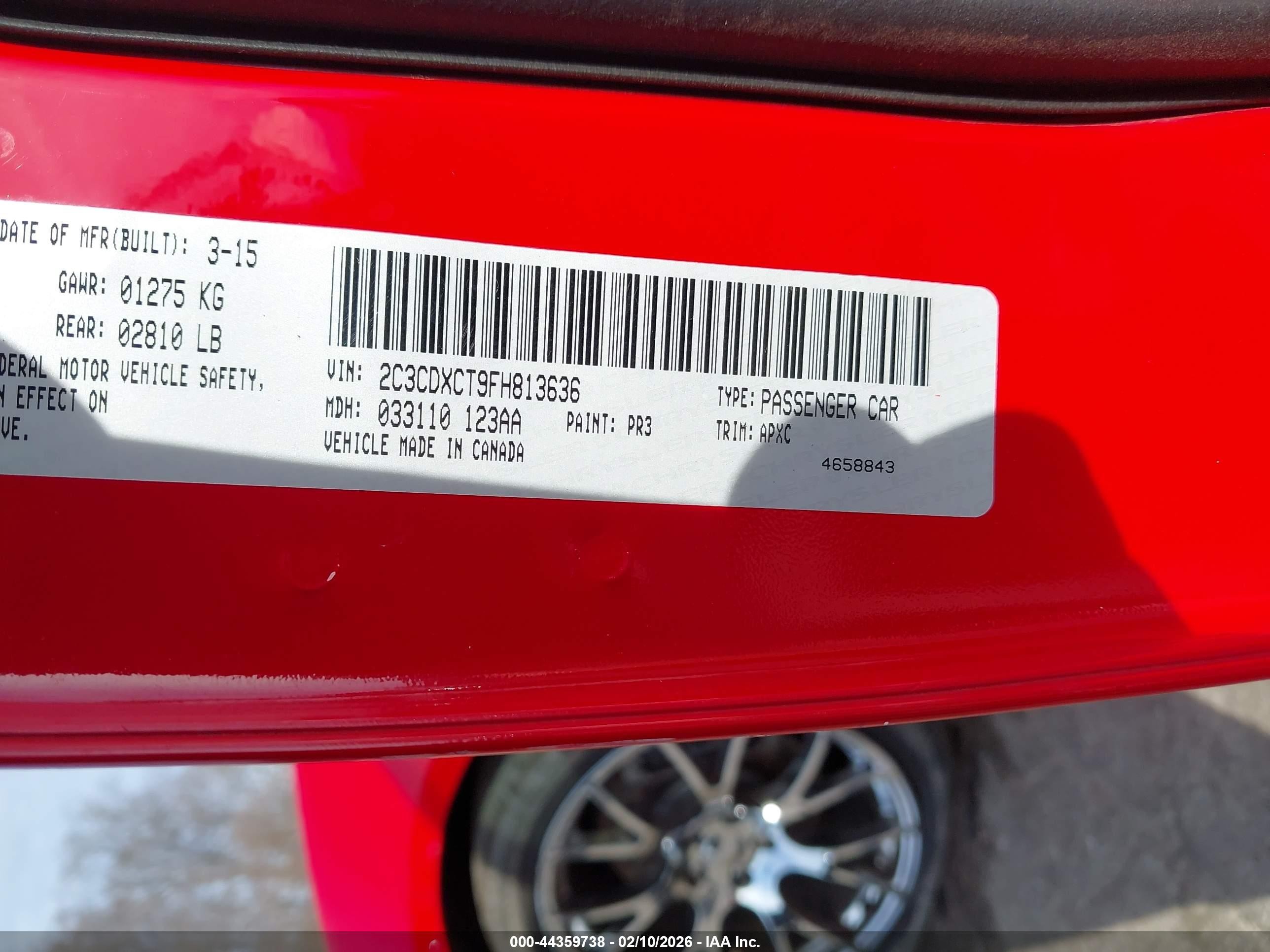 2015 Dodge Charger R/t Красный vin: 2C3CDXCT9FH813636