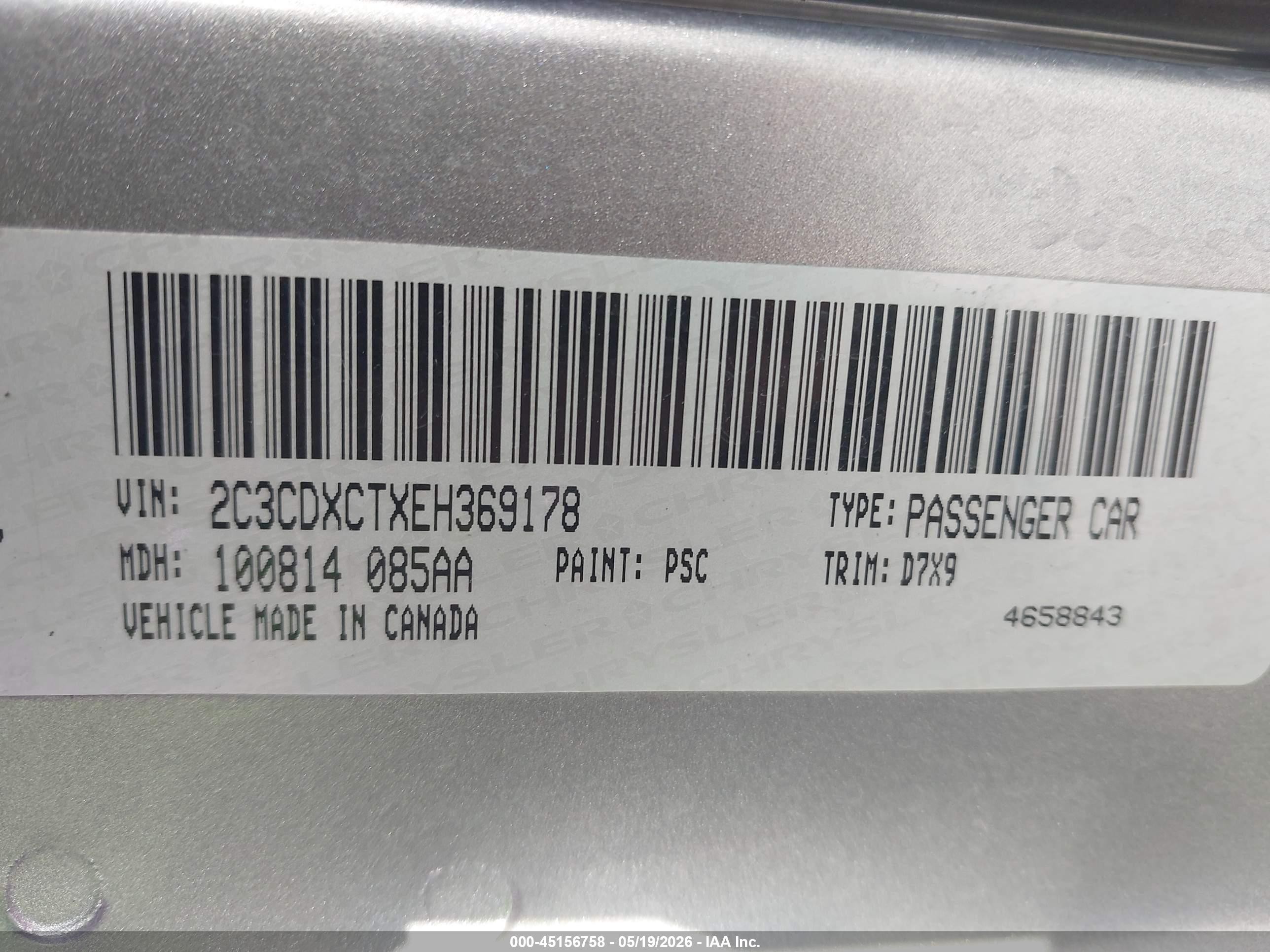 2014 Dodge Charger R/t Silver vin: 2C3CDXCTXEH369178