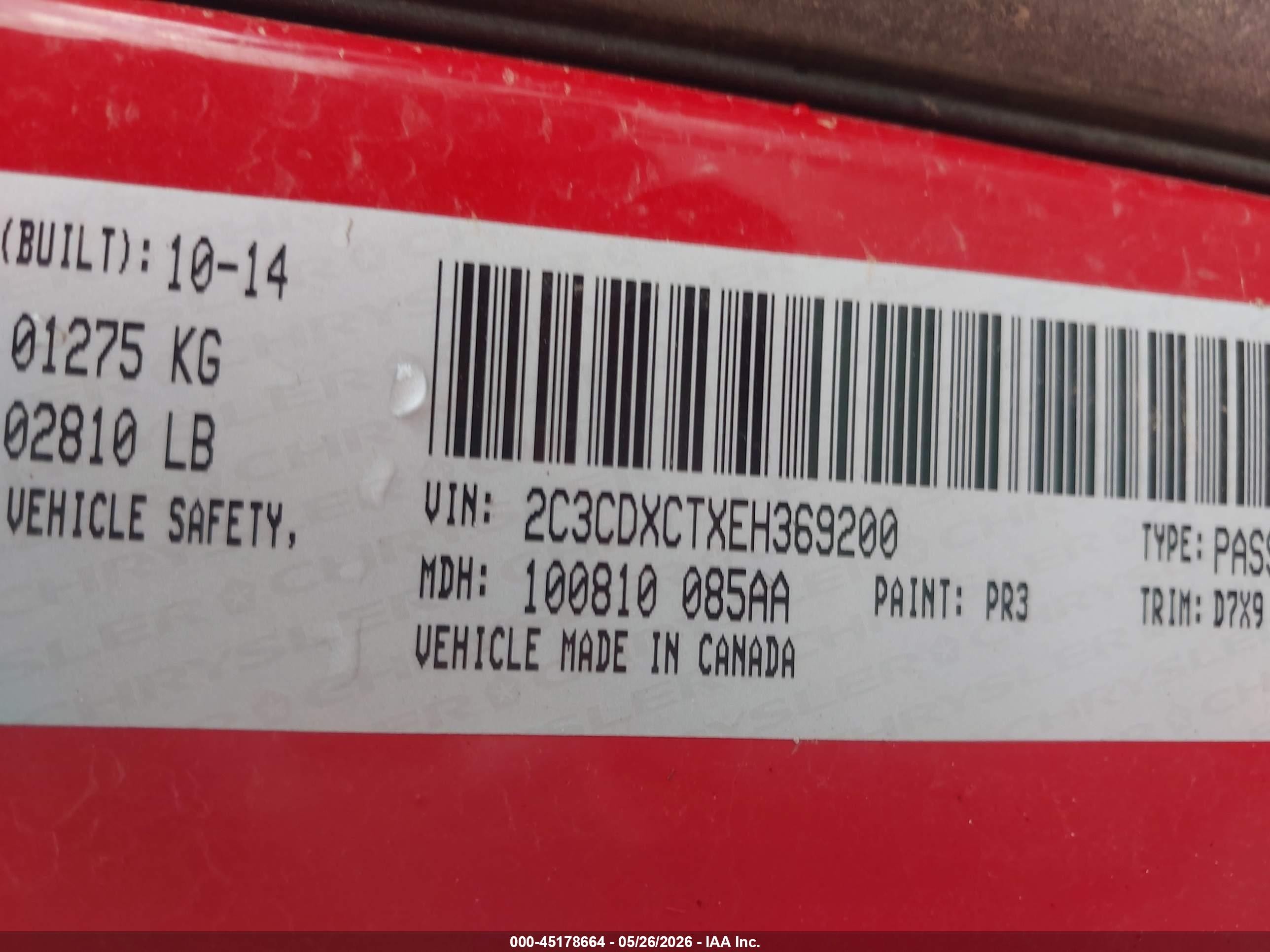 2014 Dodge Charger R/t Red vin: 2C3CDXCTXEH369200