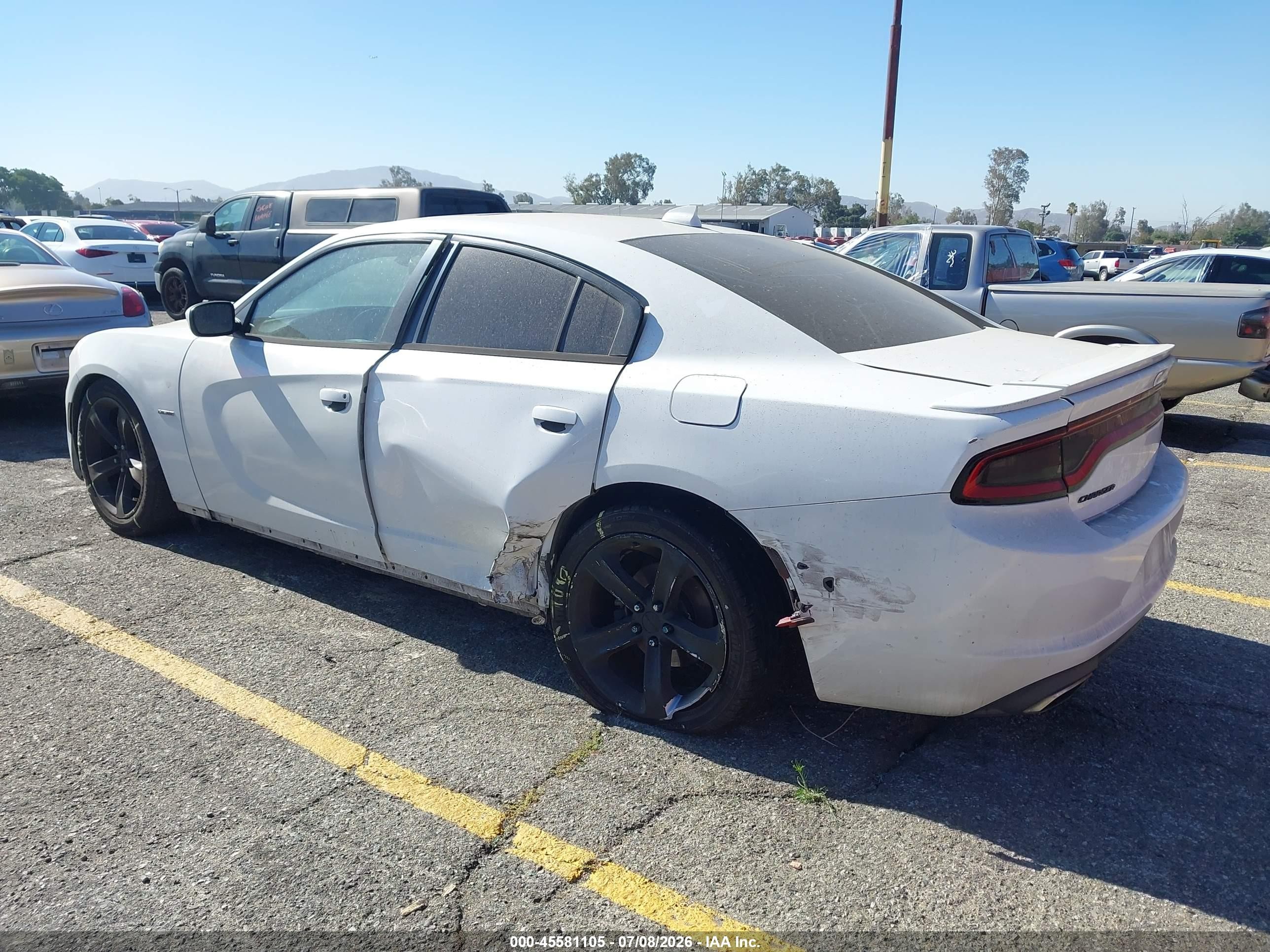 2015 Dodge Charger R/t White vin: 2C3CDXCTXFH754418