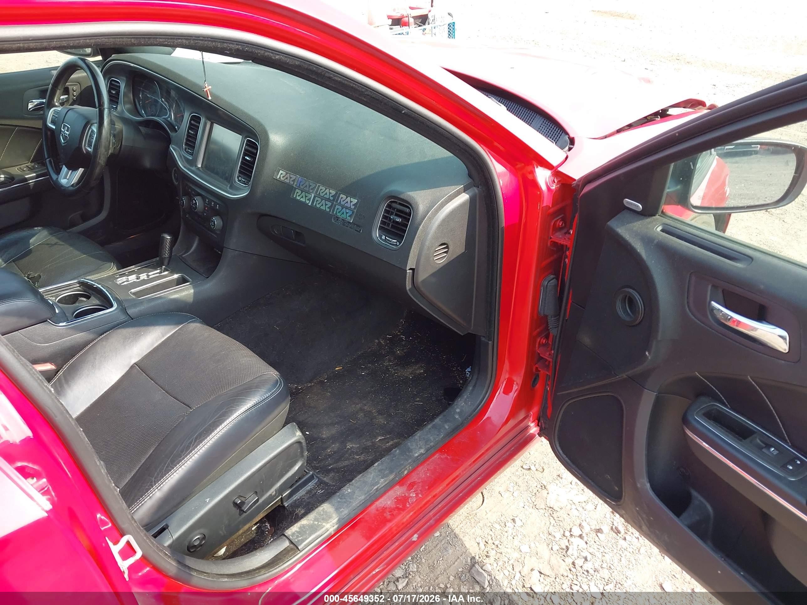 2012 Dodge Charger R/t Red vin: 2C3CDXDT1CH156681