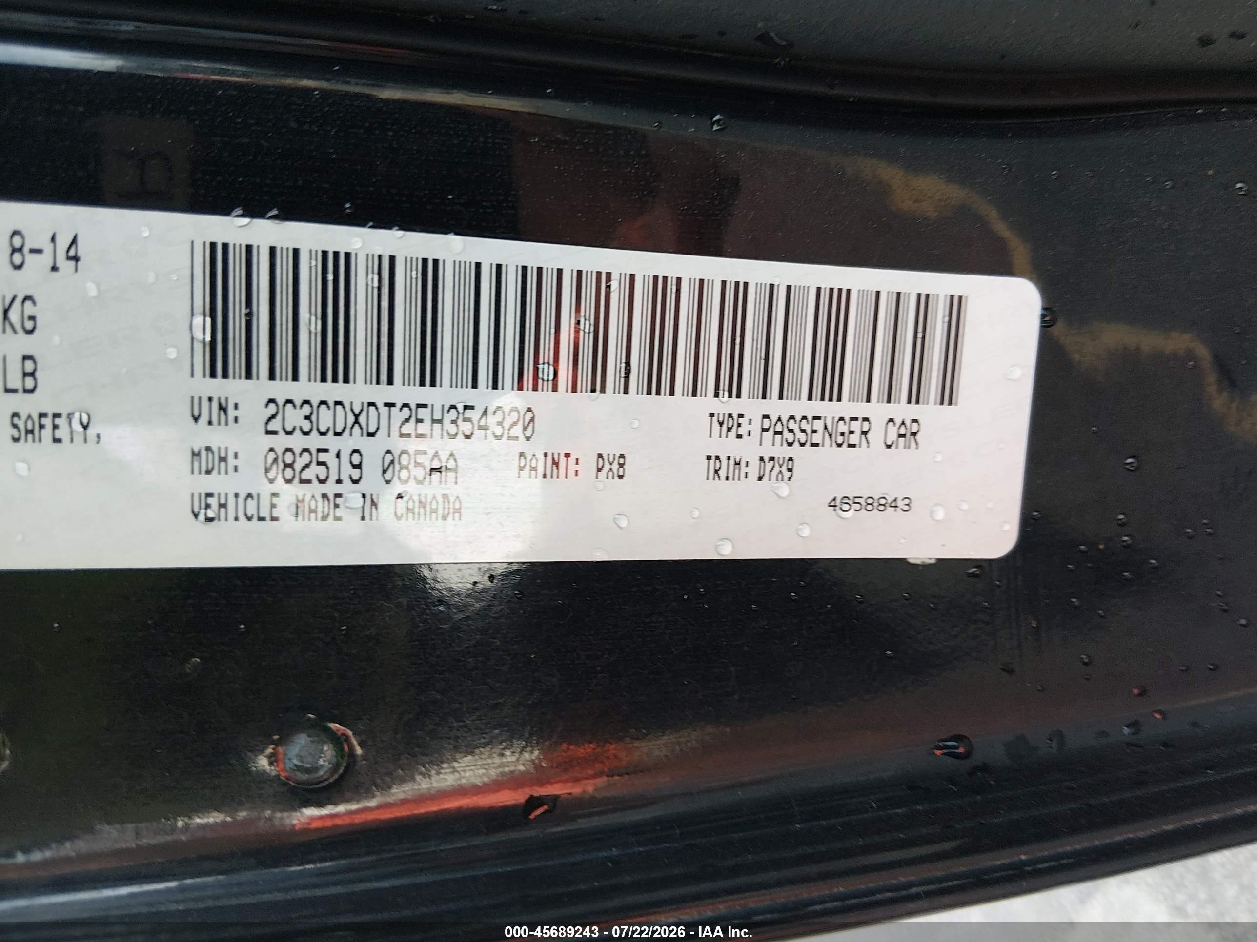 2014 Dodge Charger R/t Black vin: 2C3CDXDT2EH354320