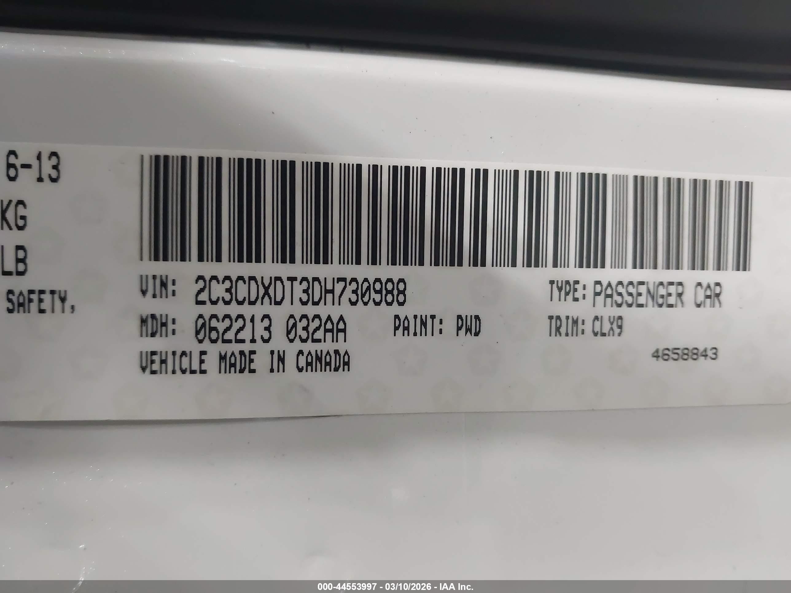 2013 Dodge Charger R/t Max White vin: 2C3CDXDT3DH730988
