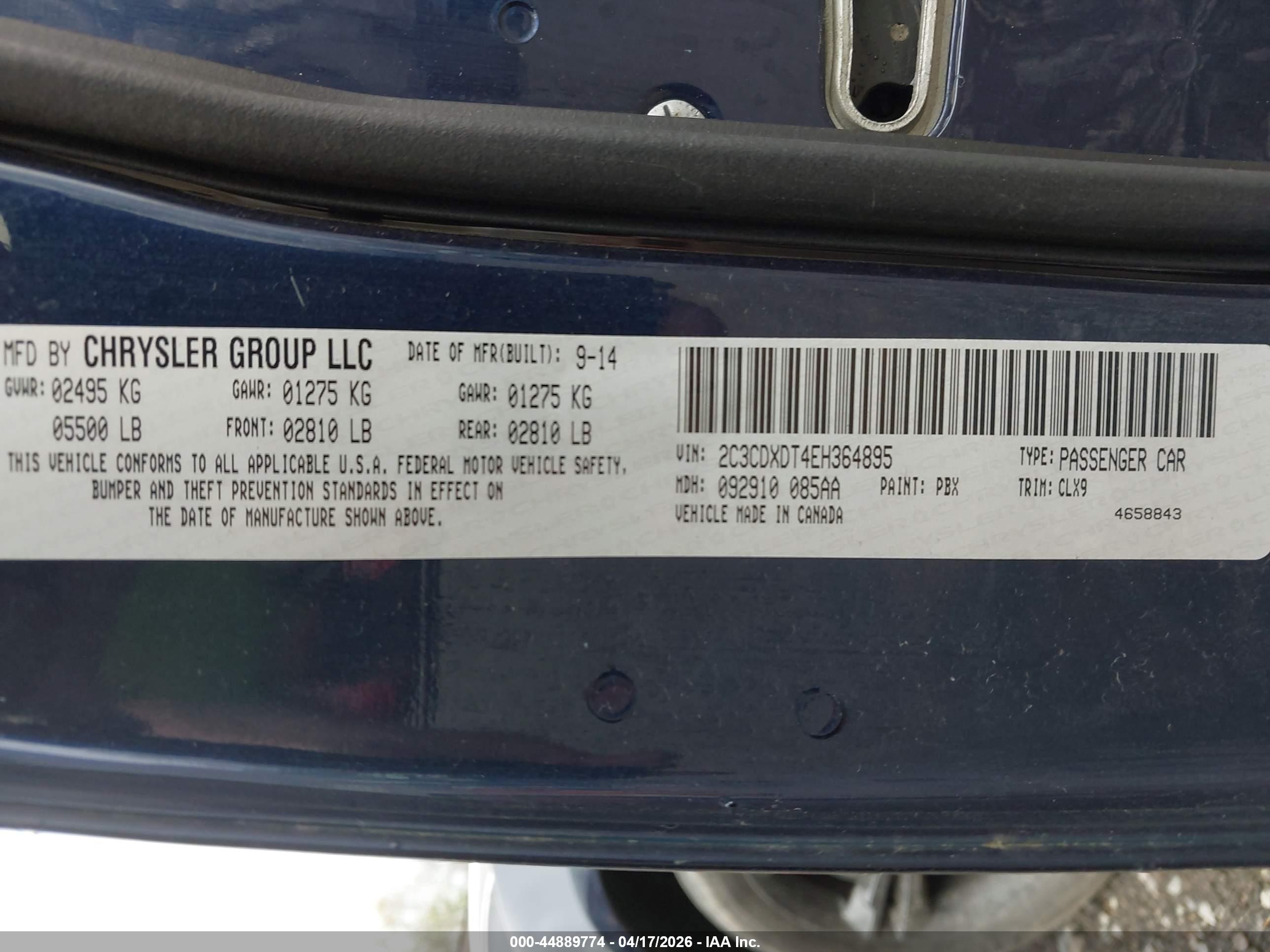 2014 Dodge Charger R/t Plus Navy vin: 2C3CDXDT4EH364895
