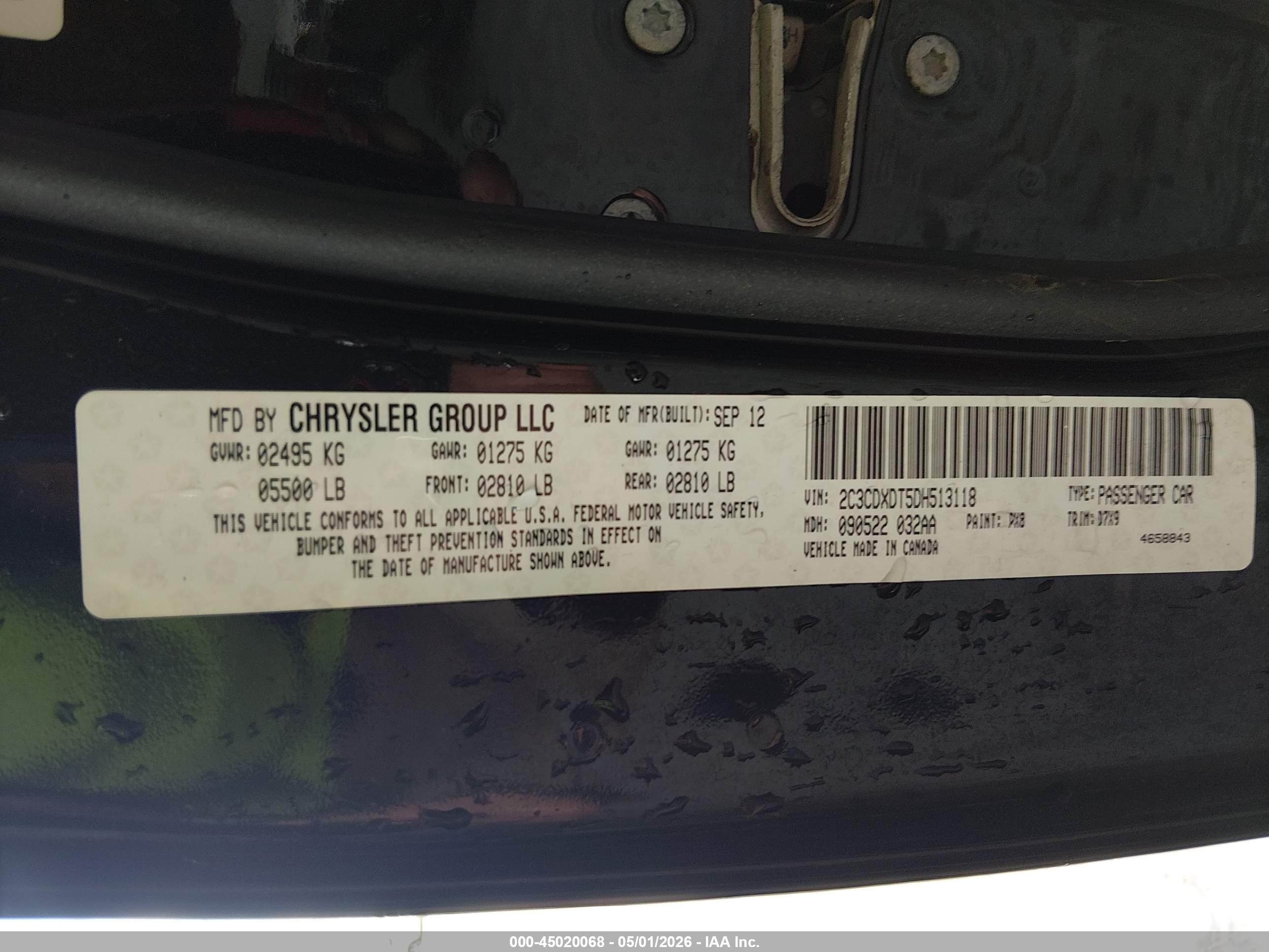 2013 Dodge Charger R/t Black vin: 2C3CDXDT5DH513118