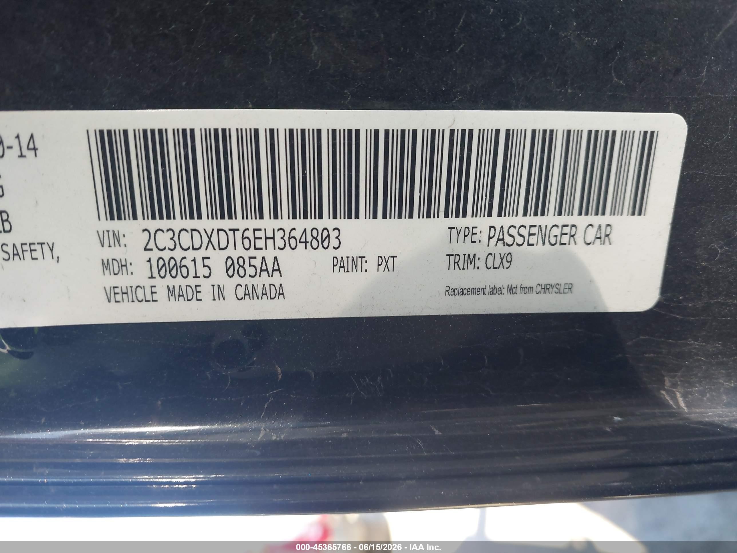 2014 Dodge Charger R/t Max Черный vin: 2C3CDXDT6EH364803