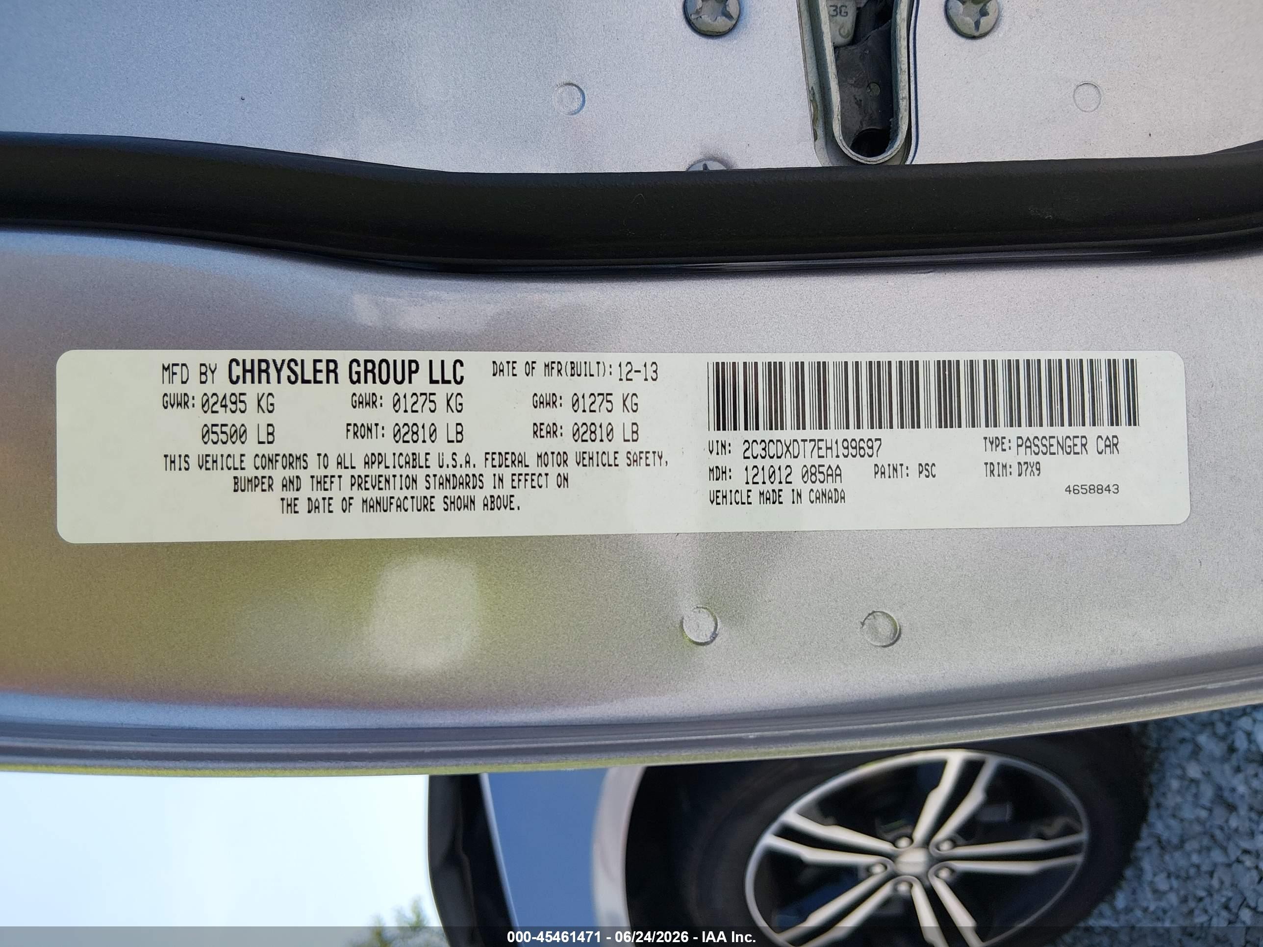 2014 Dodge Charger R/t Silver vin: 2C3CDXDT7EH199697
