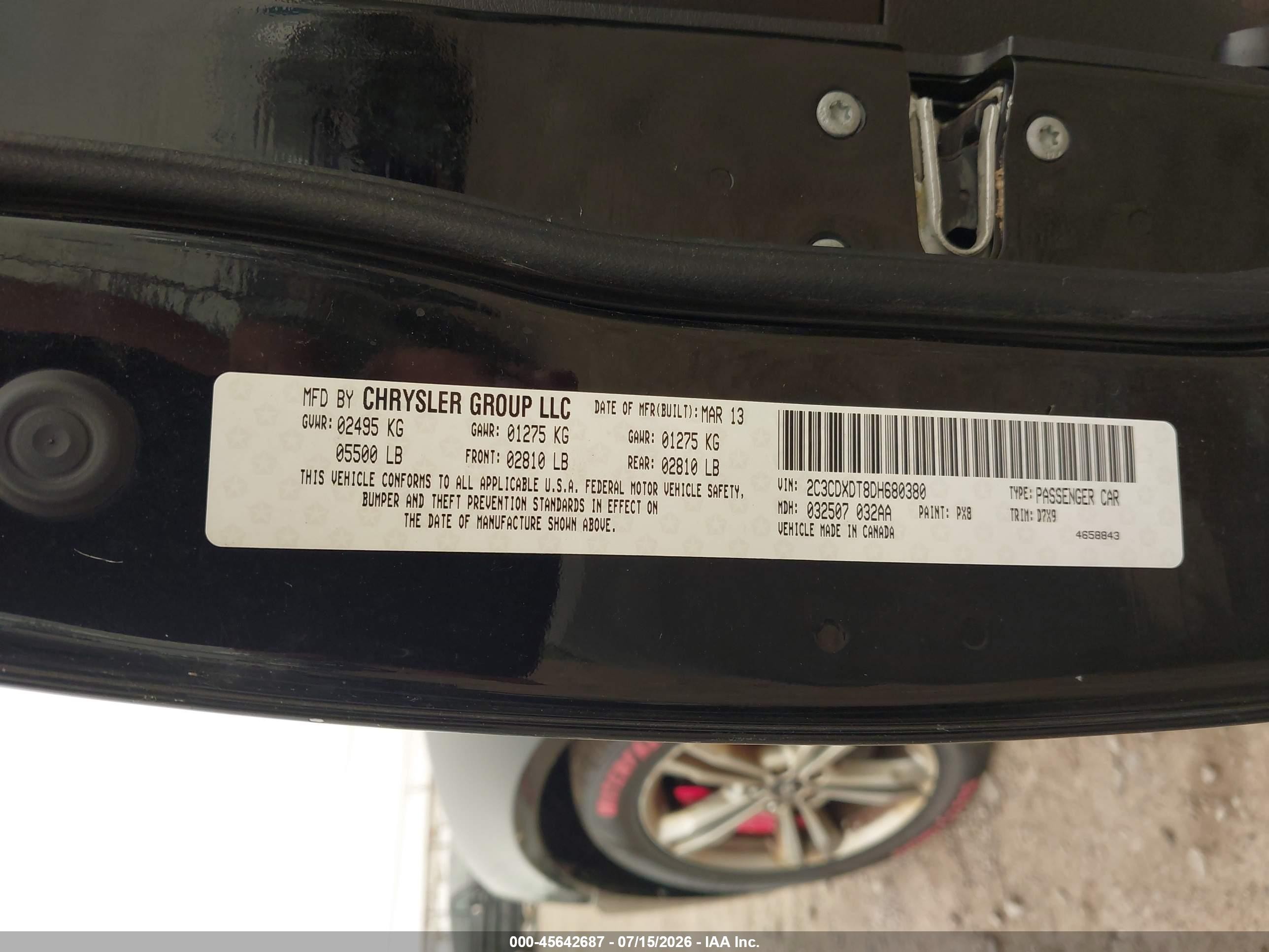 2013 Dodge Charger R/t Black vin: 2C3CDXDT8DH680380