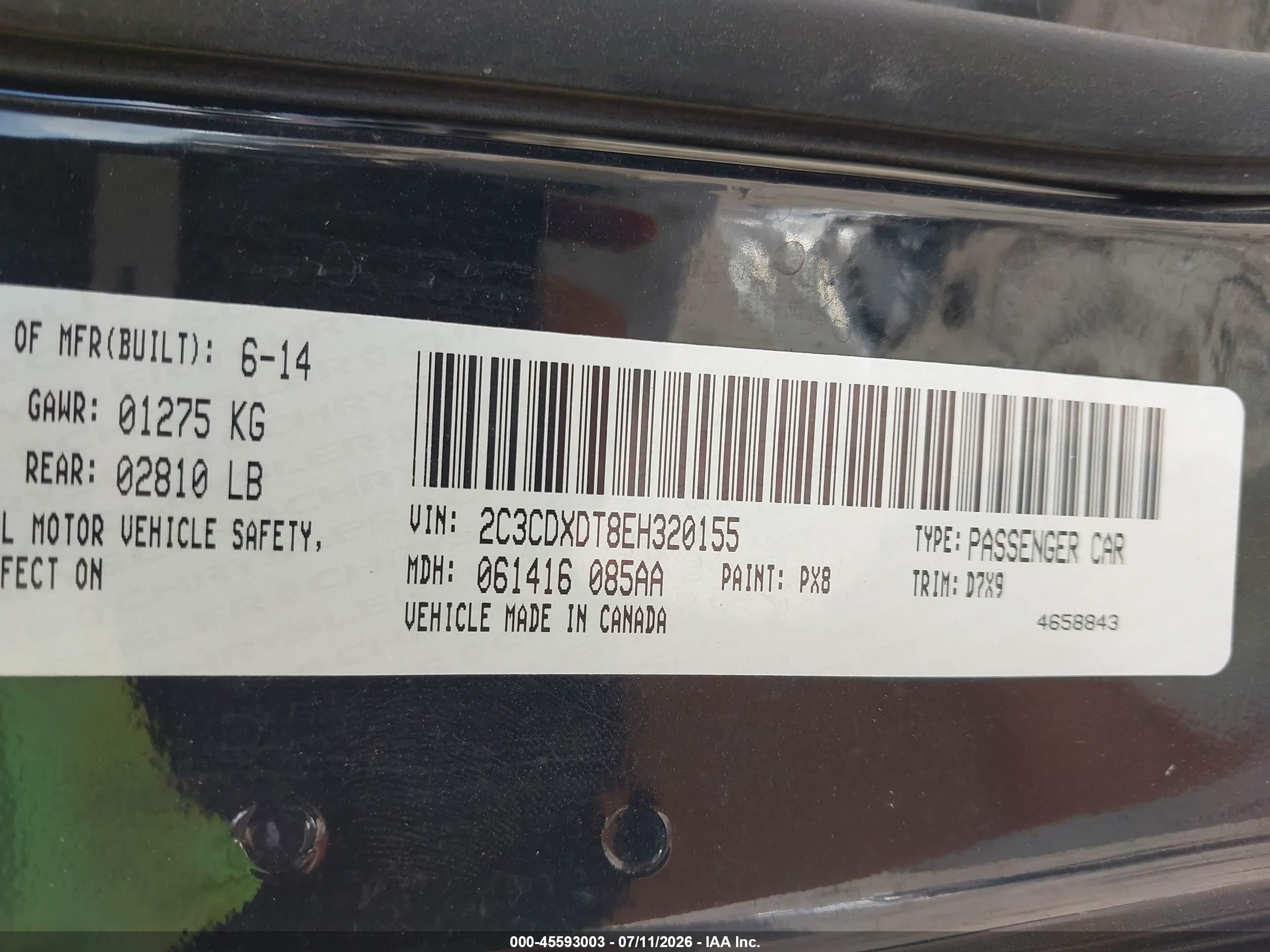 2014 Dodge Charger R/t Black vin: 2C3CDXDT8EH320155