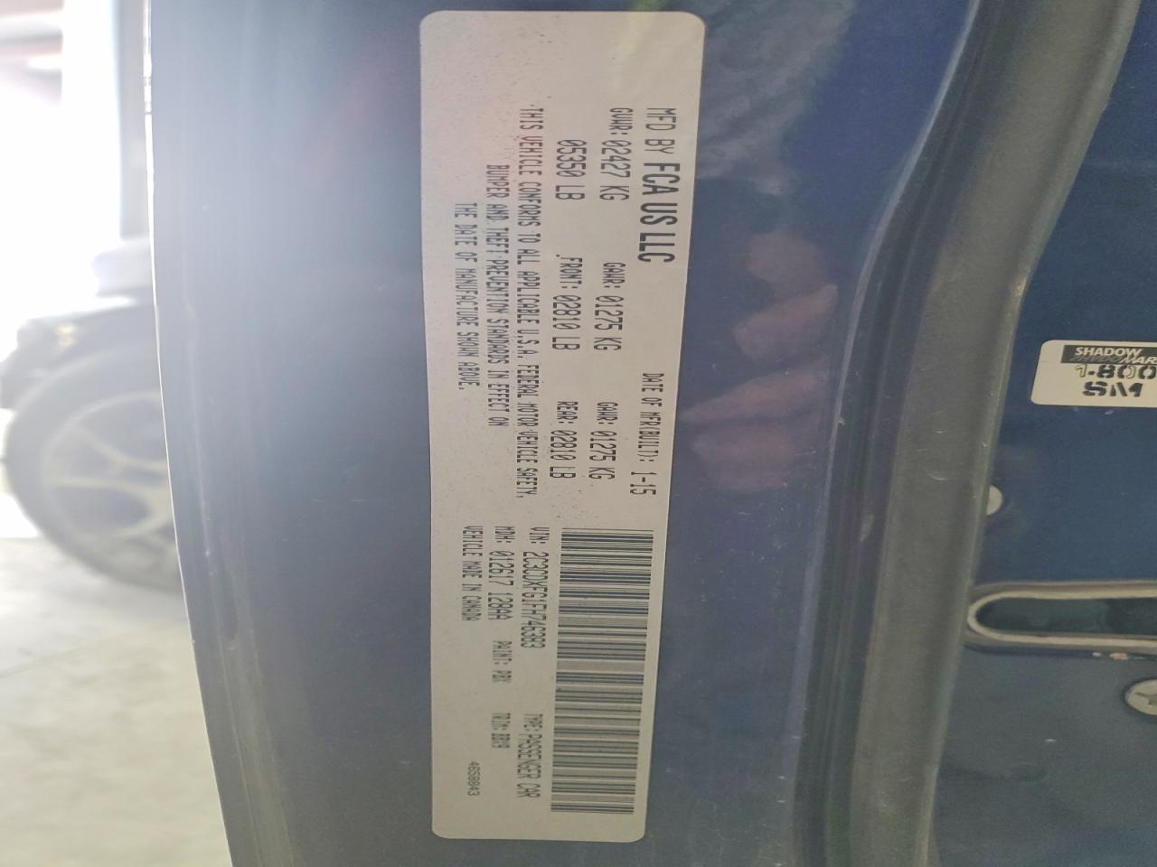 2015 Dodge Charger Se Blue vin: 2C3CDXFG1FH746383