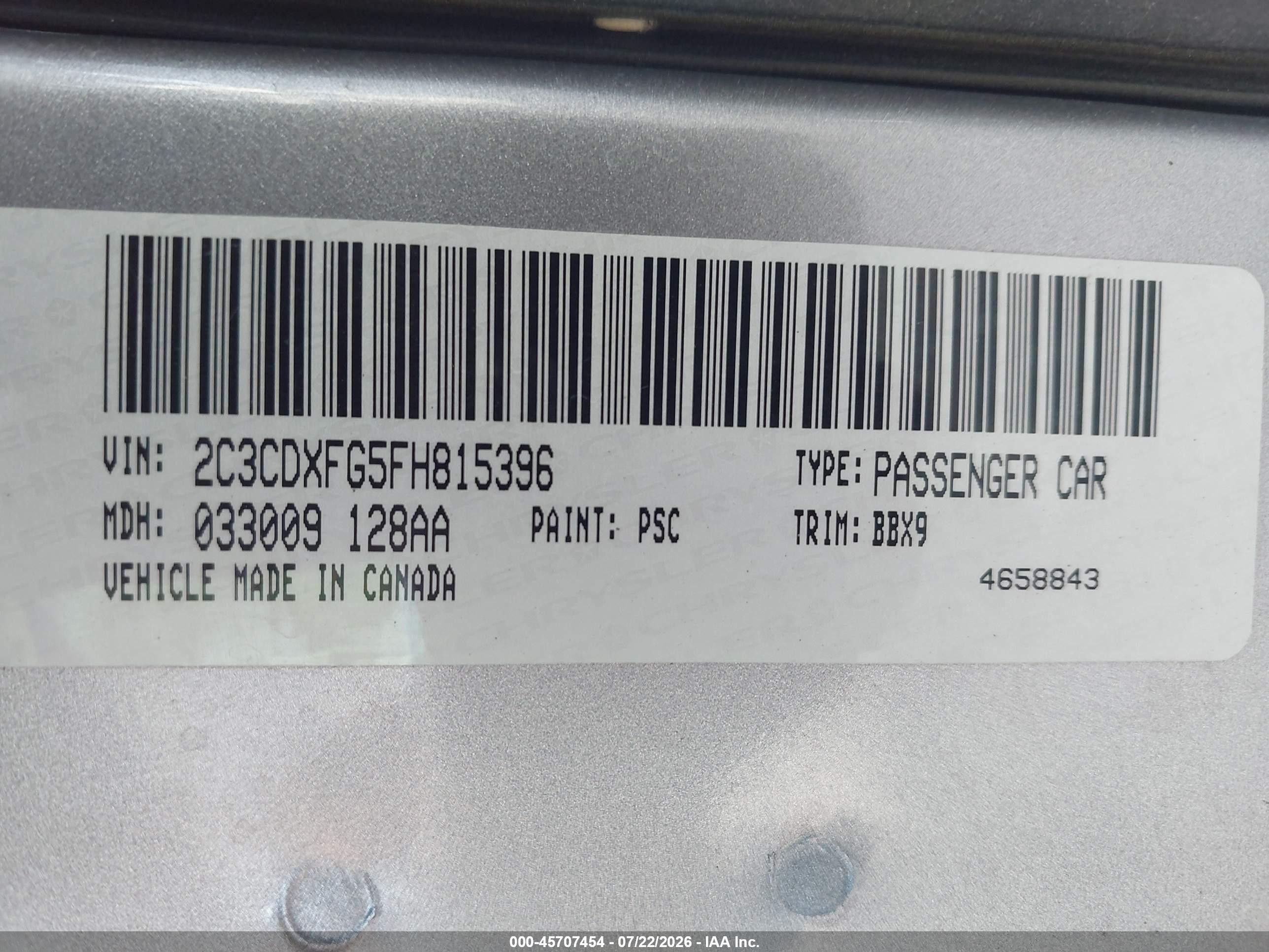 2015 Dodge Charger Se Silver vin: 2C3CDXFG5FH815396