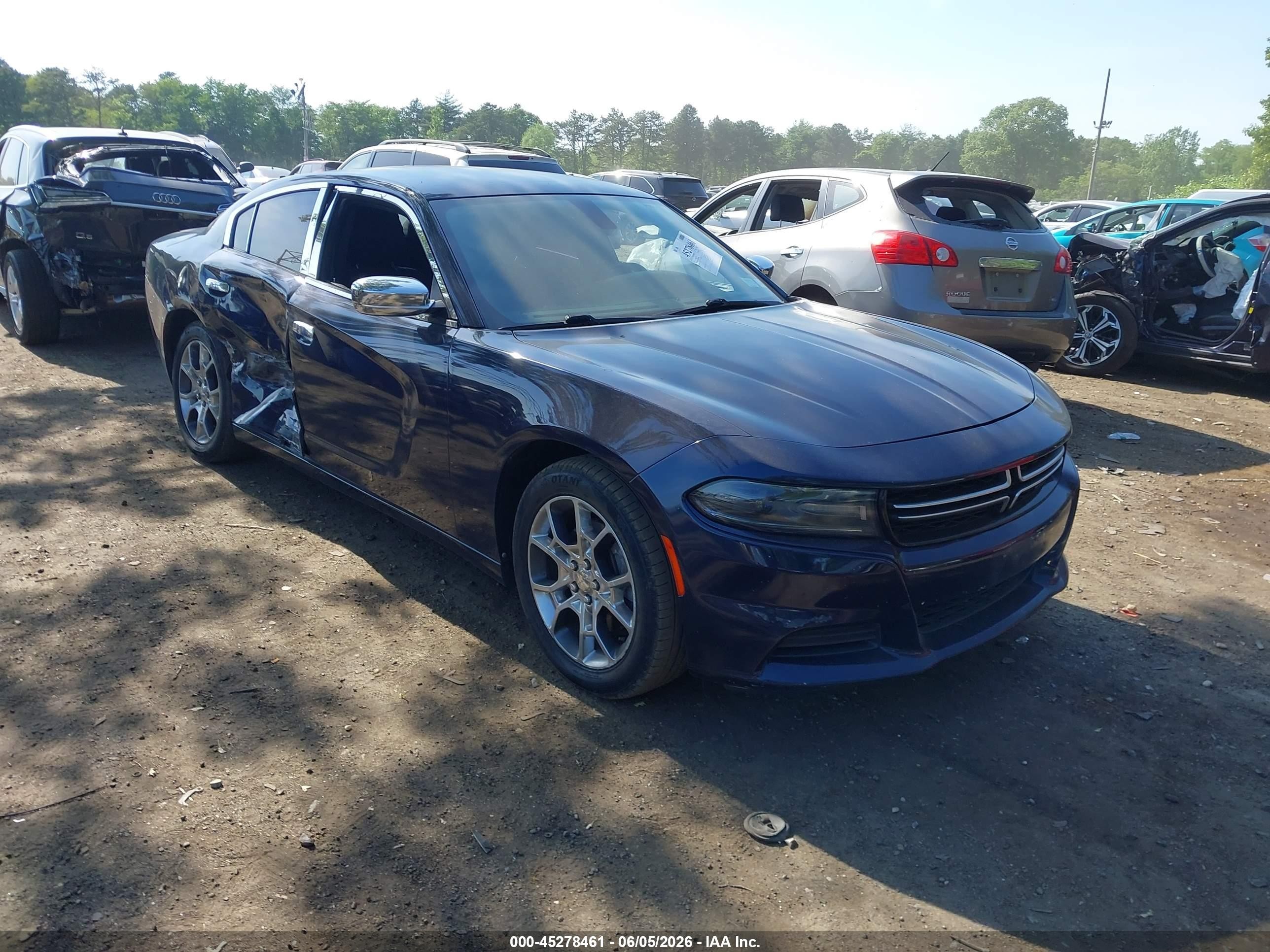 2015 Dodge Charger Se Blue vin: 2C3CDXFG6FH827900