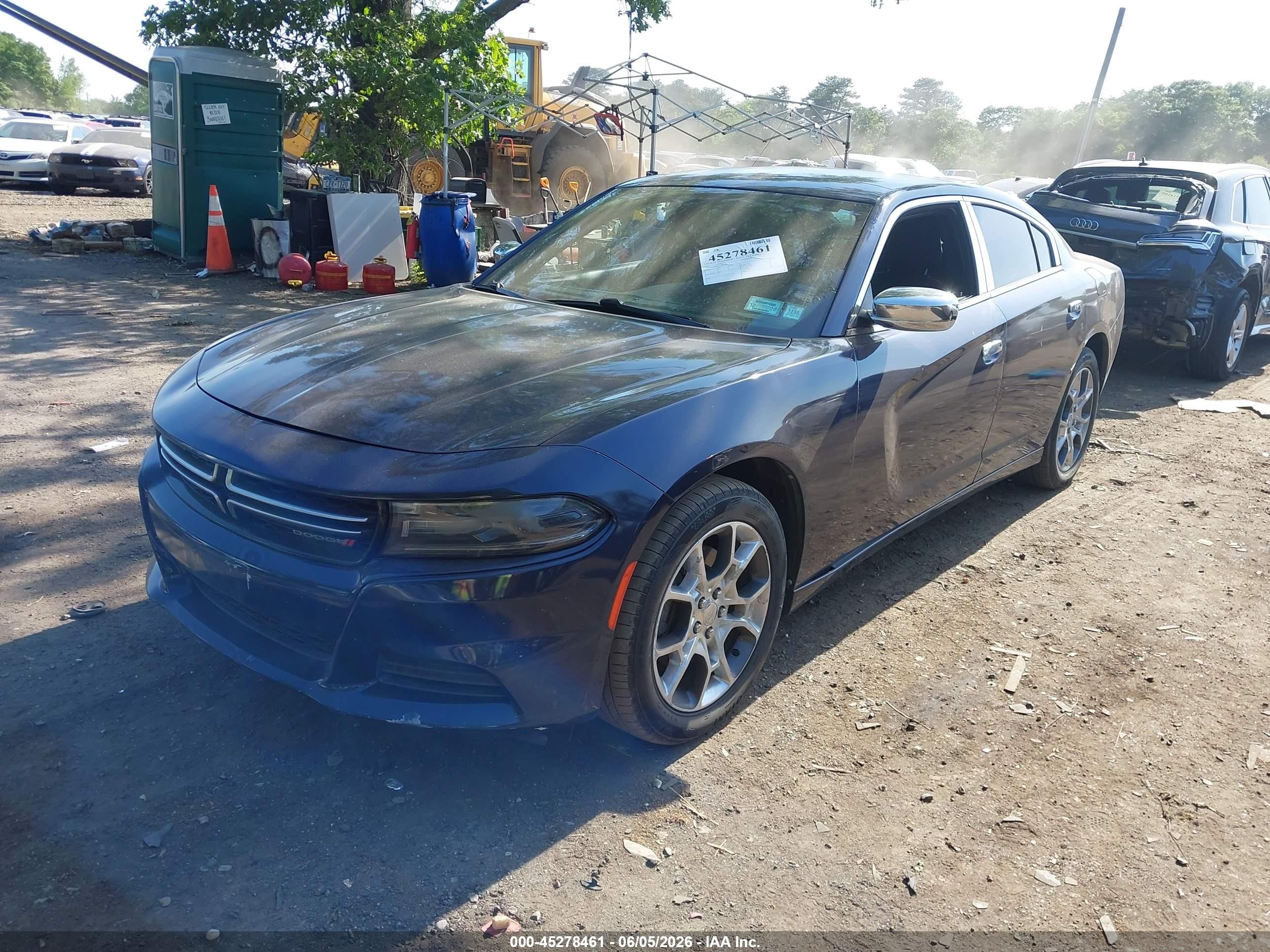 2015 Dodge Charger Se Blue vin: 2C3CDXFG6FH827900