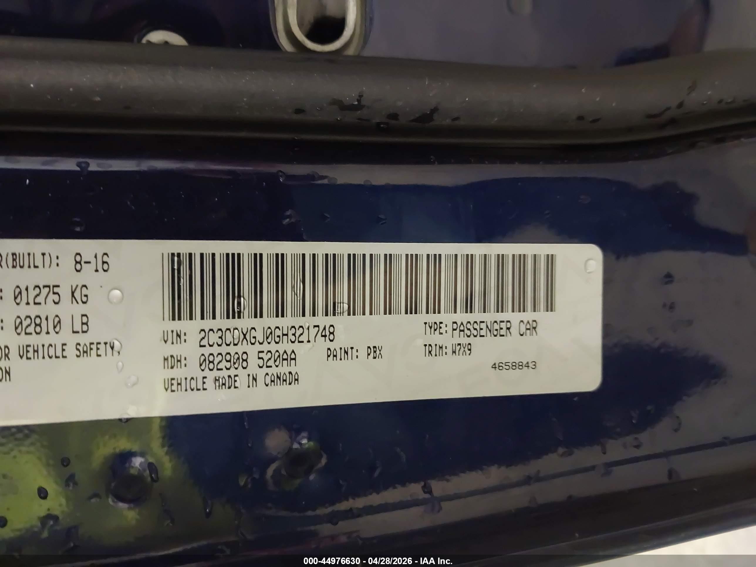2016 Dodge Charger R/t Scat Pack Blue vin: 2C3CDXGJ0GH321748