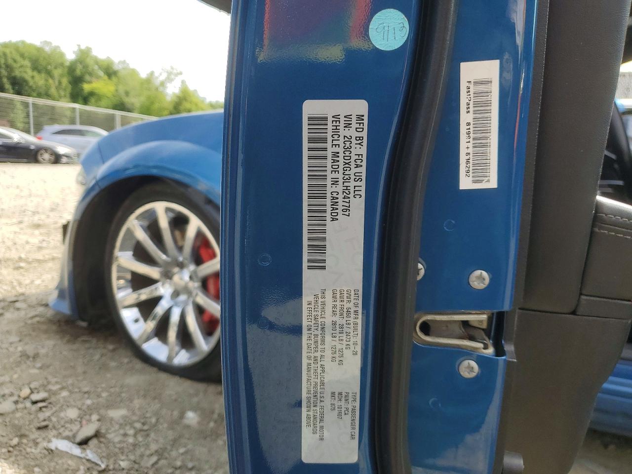 2020 Dodge Charger Scat Pack Blue vin: 2C3CDXGJ3LH247767