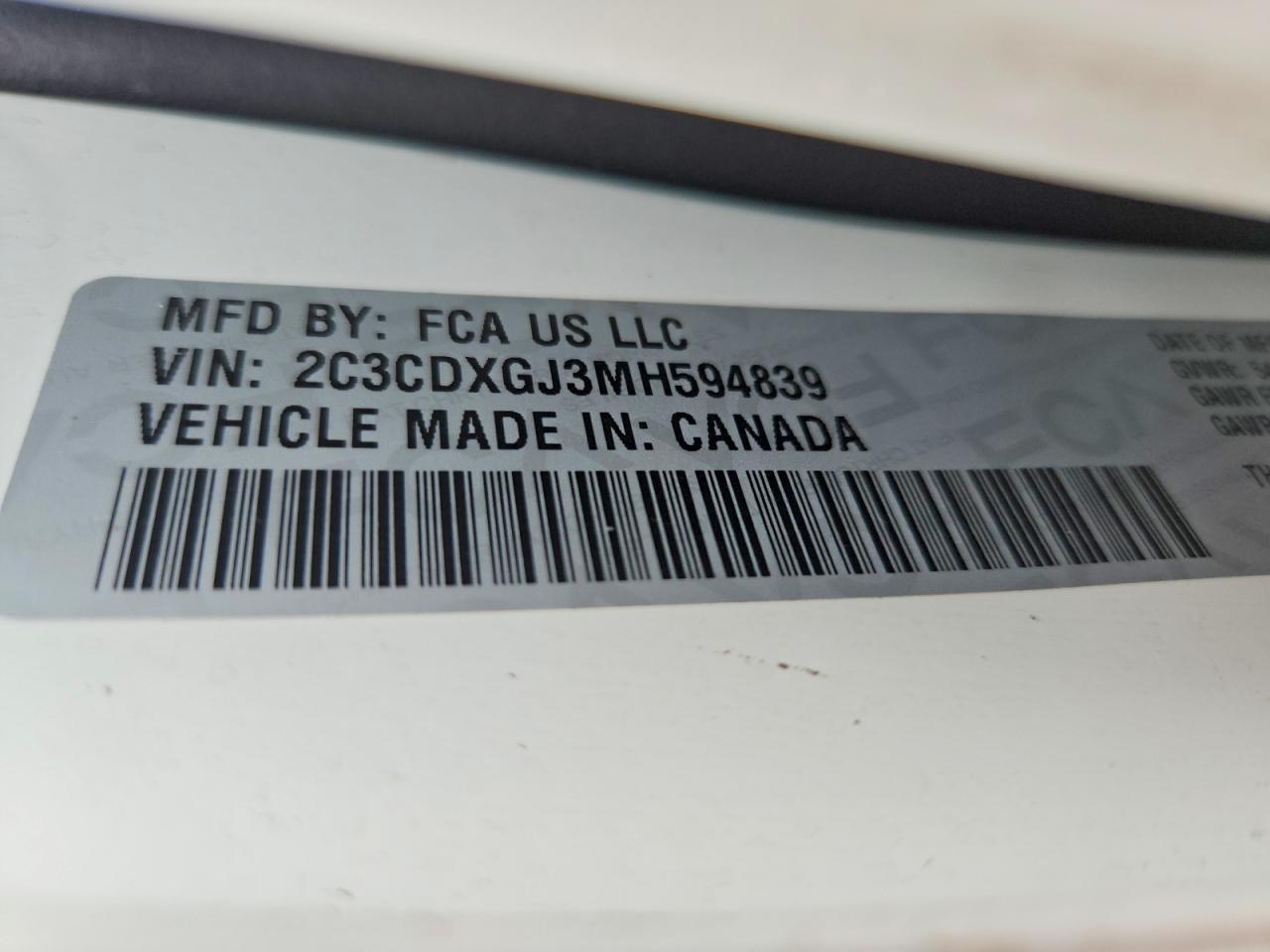 2021 Dodge Charger Scat Pack White vin: 2C3CDXGJ3MH594839