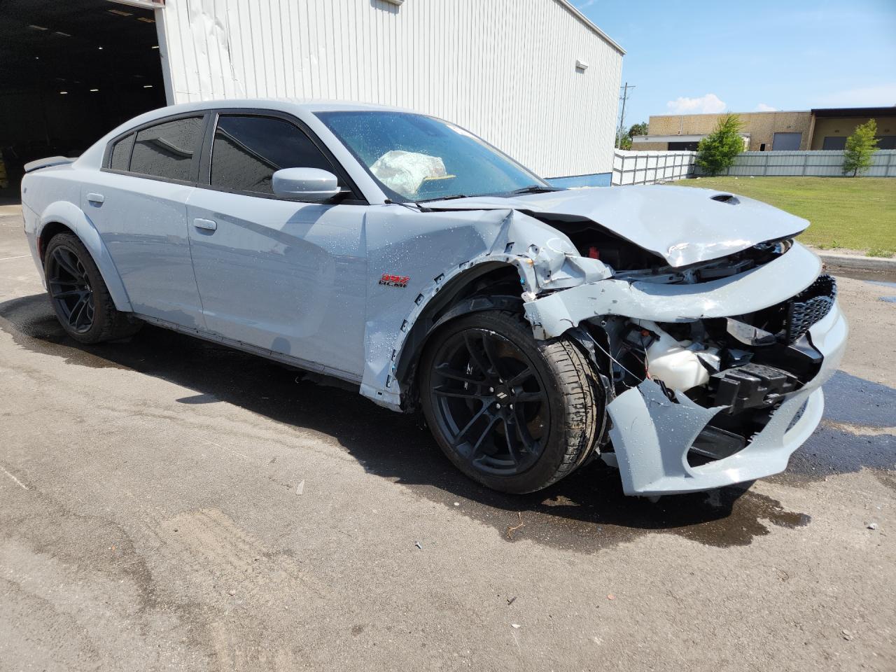 2022 Dodge Charger Scat Pack Gray vin: 2C3CDXGJ5NH136026 Damage: Right Front Fender, Dent(S) W/ Paint Dmg, > 12 Inches