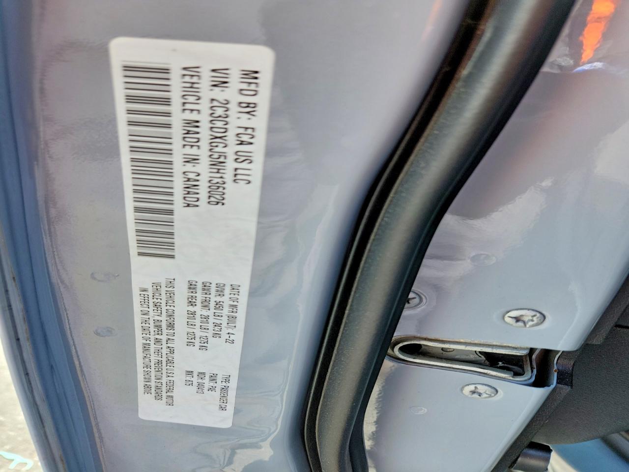2022 Dodge Charger Scat Pack Gray vin: 2C3CDXGJ5NH136026