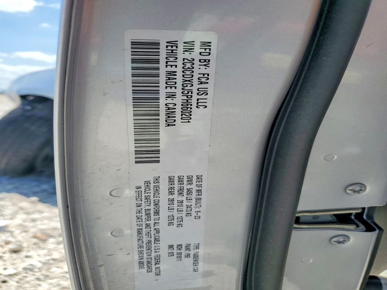 2023 Dodge Charger Scat Pack Silver vin: 2C3CDXGJ5PH660201