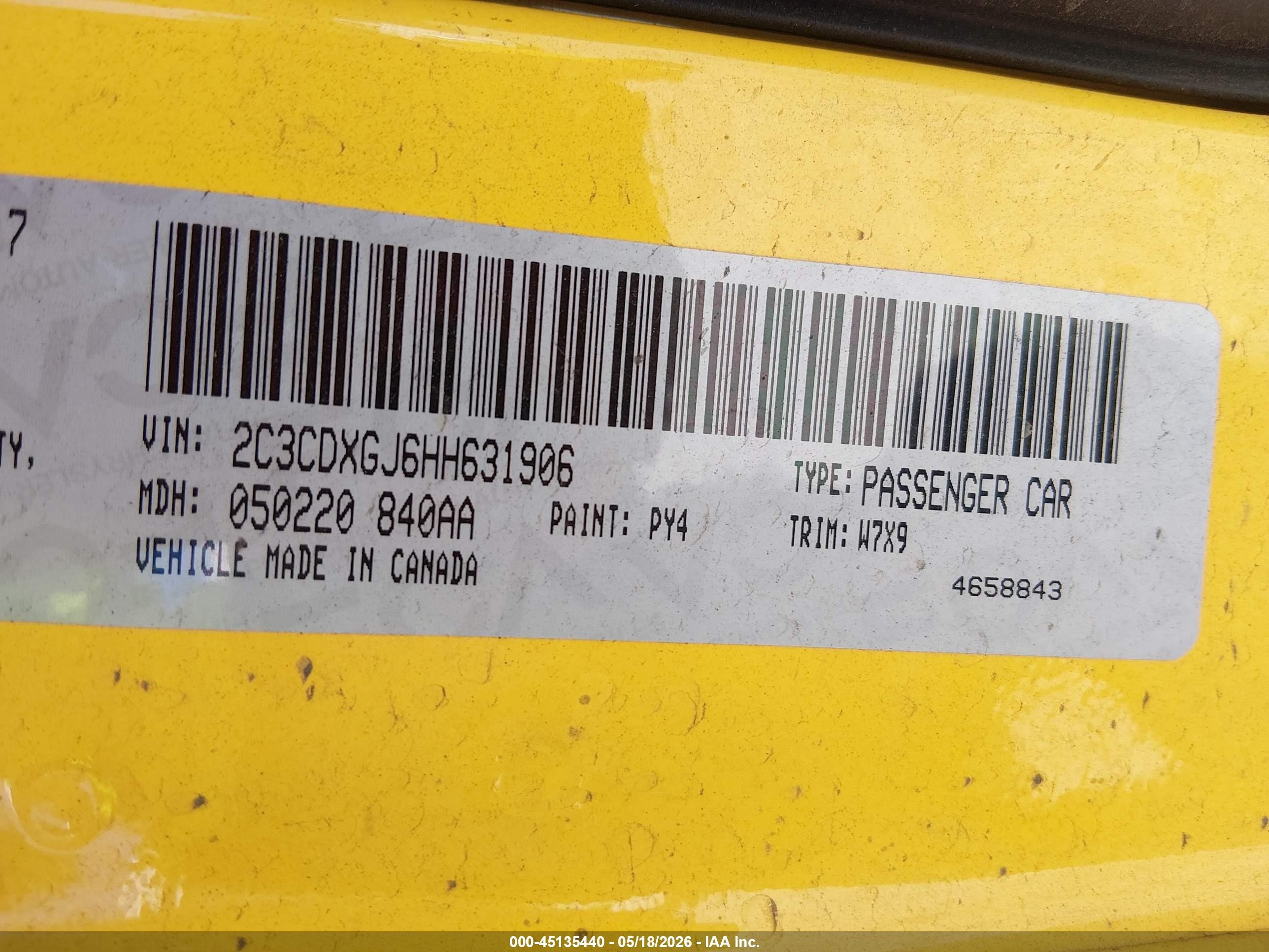 2017 Dodge Charger R/t Scat Pack Rwd Yellow vin: 2C3CDXGJ6HH631906