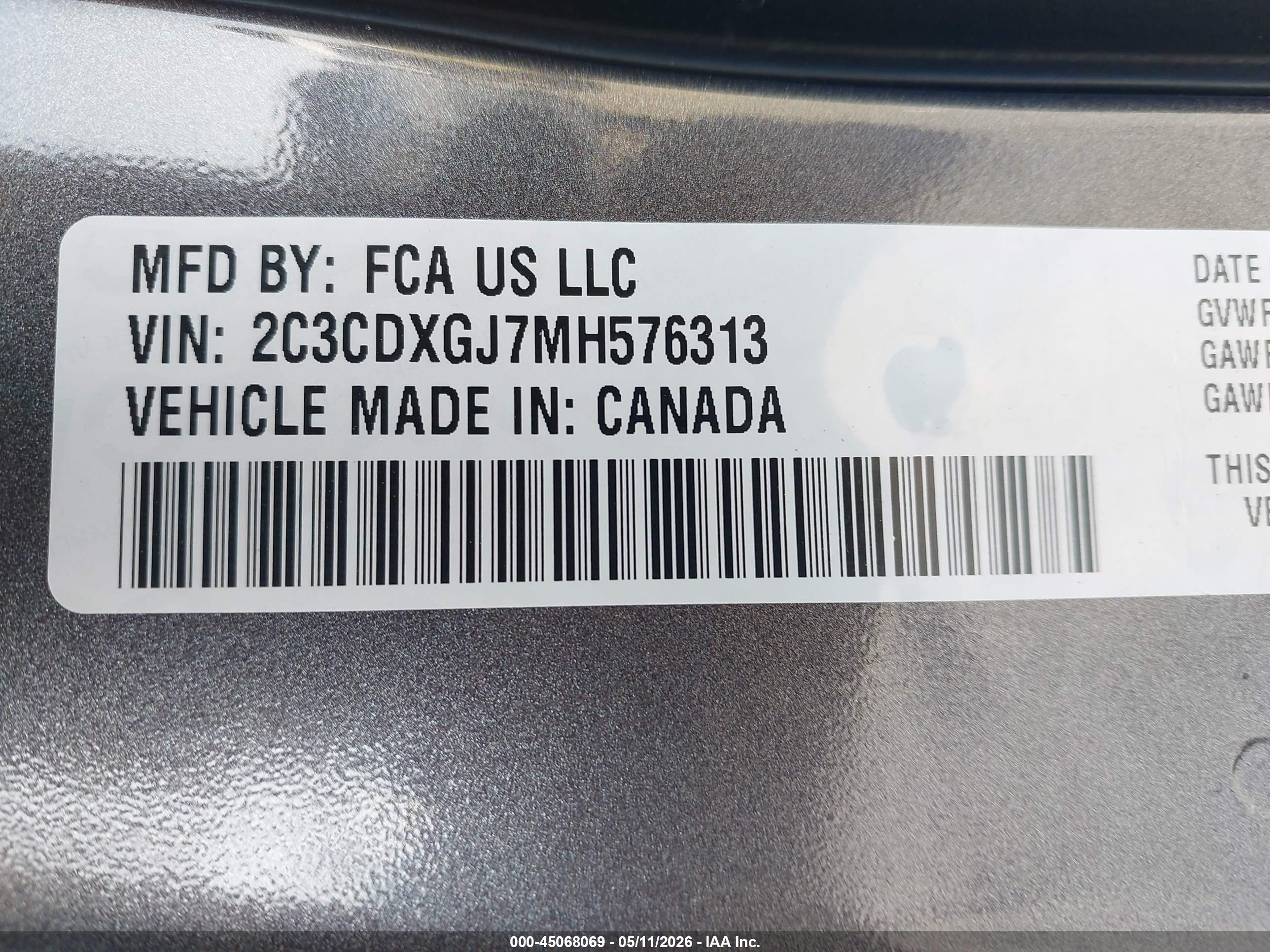 2021 Dodge Charger Scat Pack Rwd Gray vin: 2C3CDXGJ7MH576313