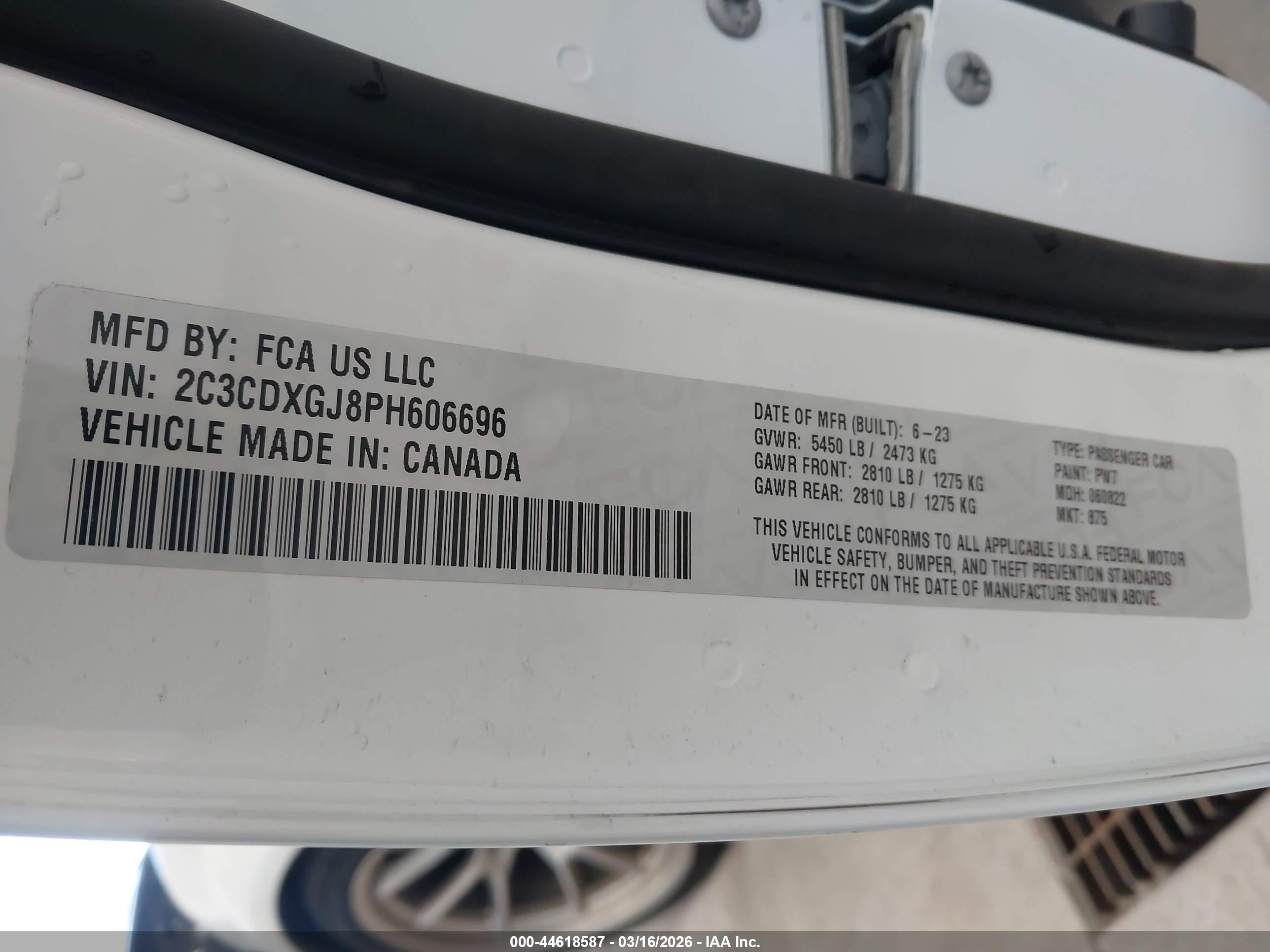 2023 Dodge Charger Scat Pack Widebody White vin: 2C3CDXGJ8PH606696