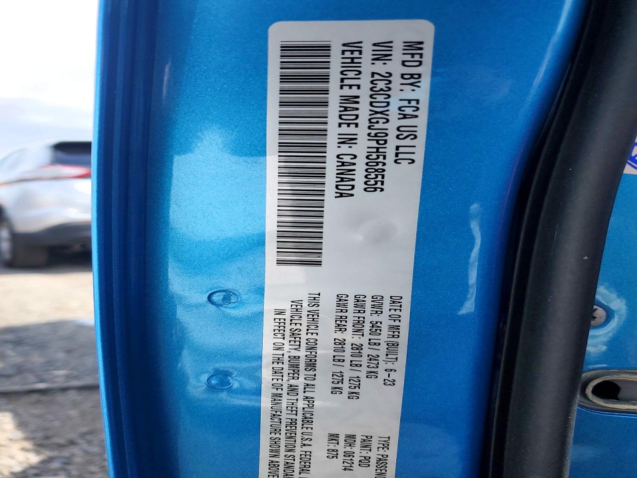 2023 Dodge Charger Scat Pack Синий vin: 2C3CDXGJ9PH568556