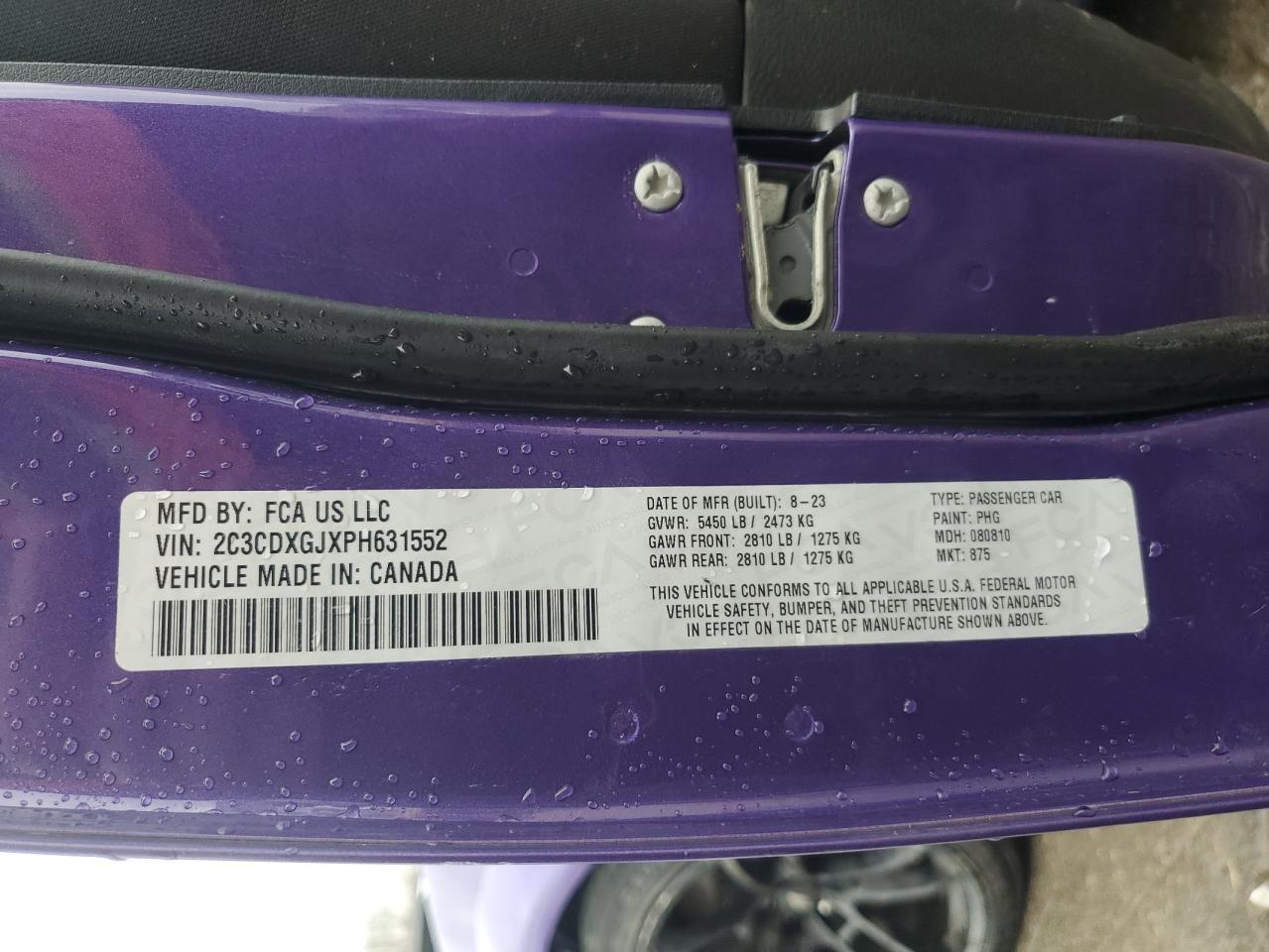 Price & History 2023 Dodge Charger Scat Pack 6.4l 8 vin