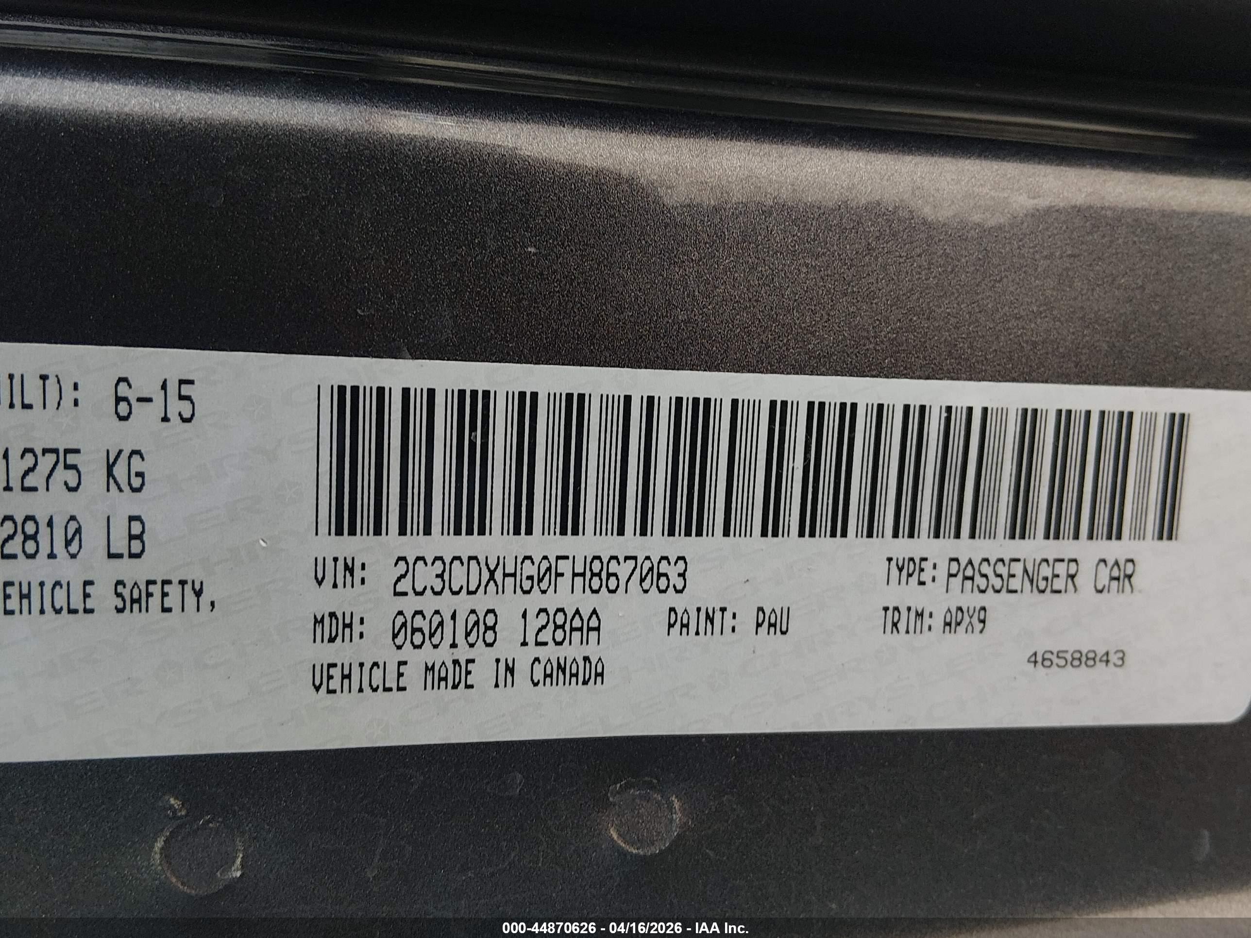 2015 Dodge Charger Sxt Gray vin: 2C3CDXHG0FH867063