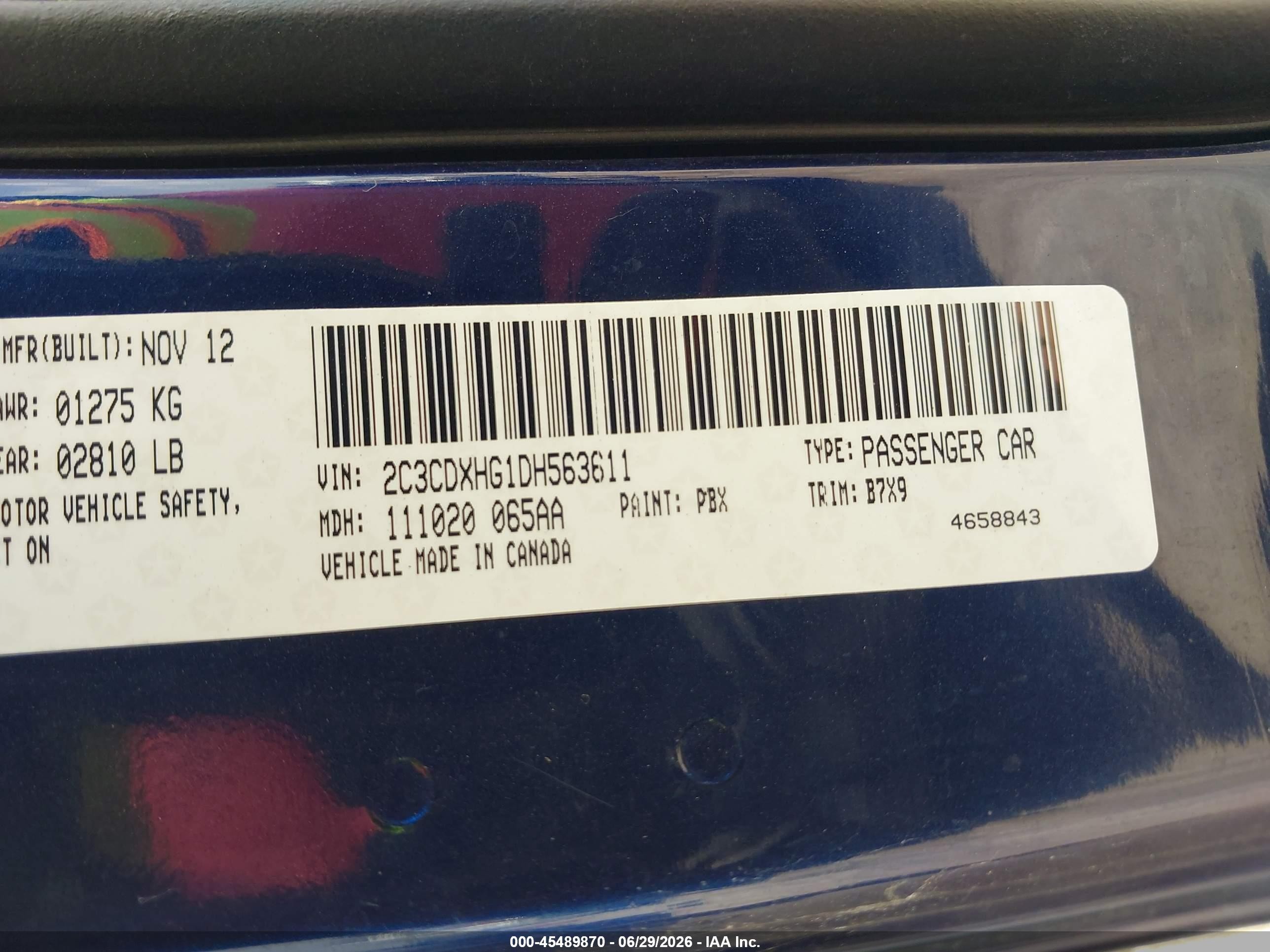 2013 Dodge Charger Sxt Blue vin: 2C3CDXHG1DH563611