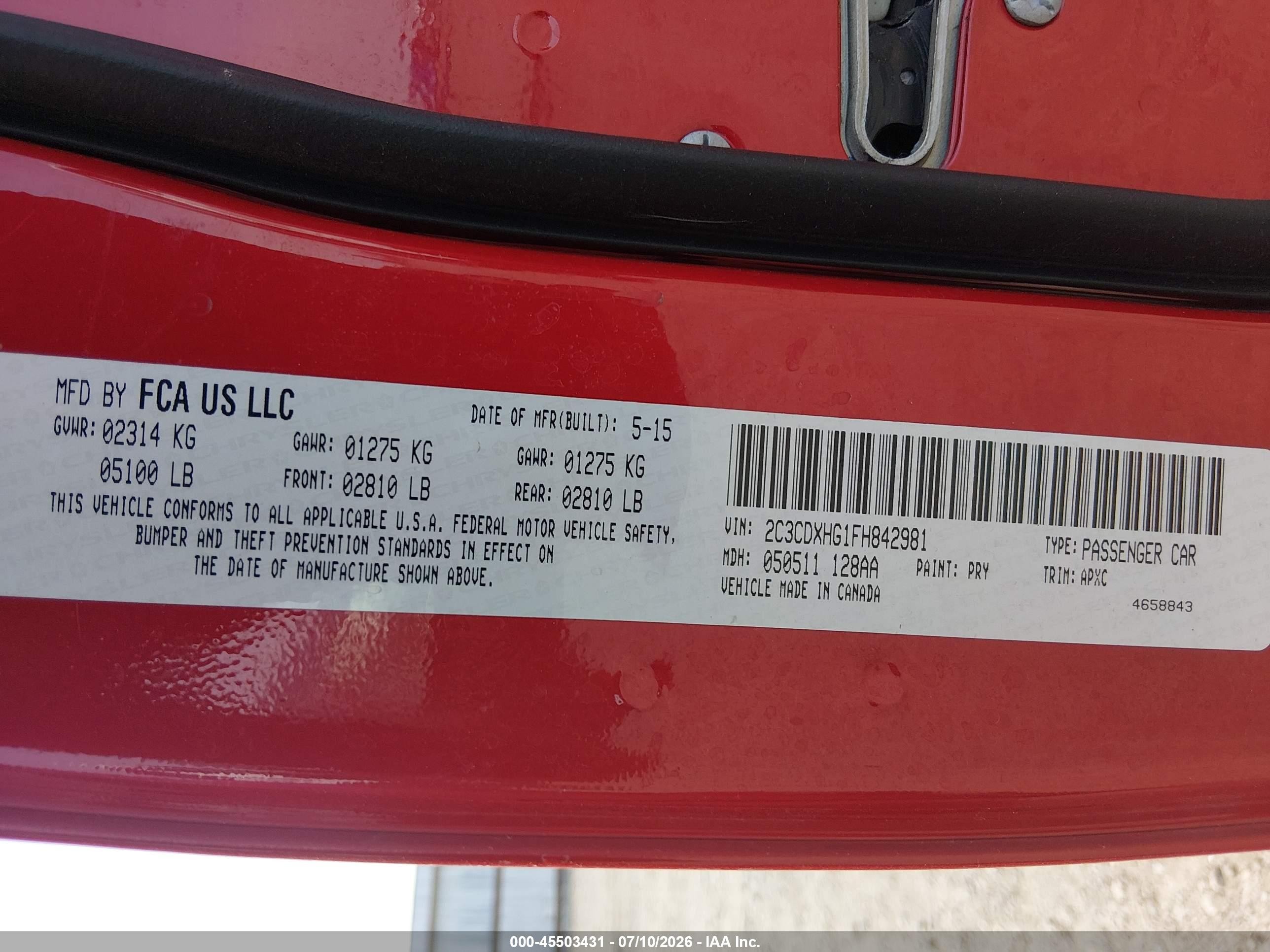 2015 Dodge Charger Sxt Красный vin: 2C3CDXHG1FH842981