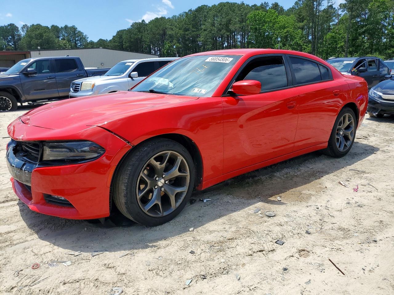 2015 Dodge Charger Sxt Red vin: 2C3CDXHG1FH877195