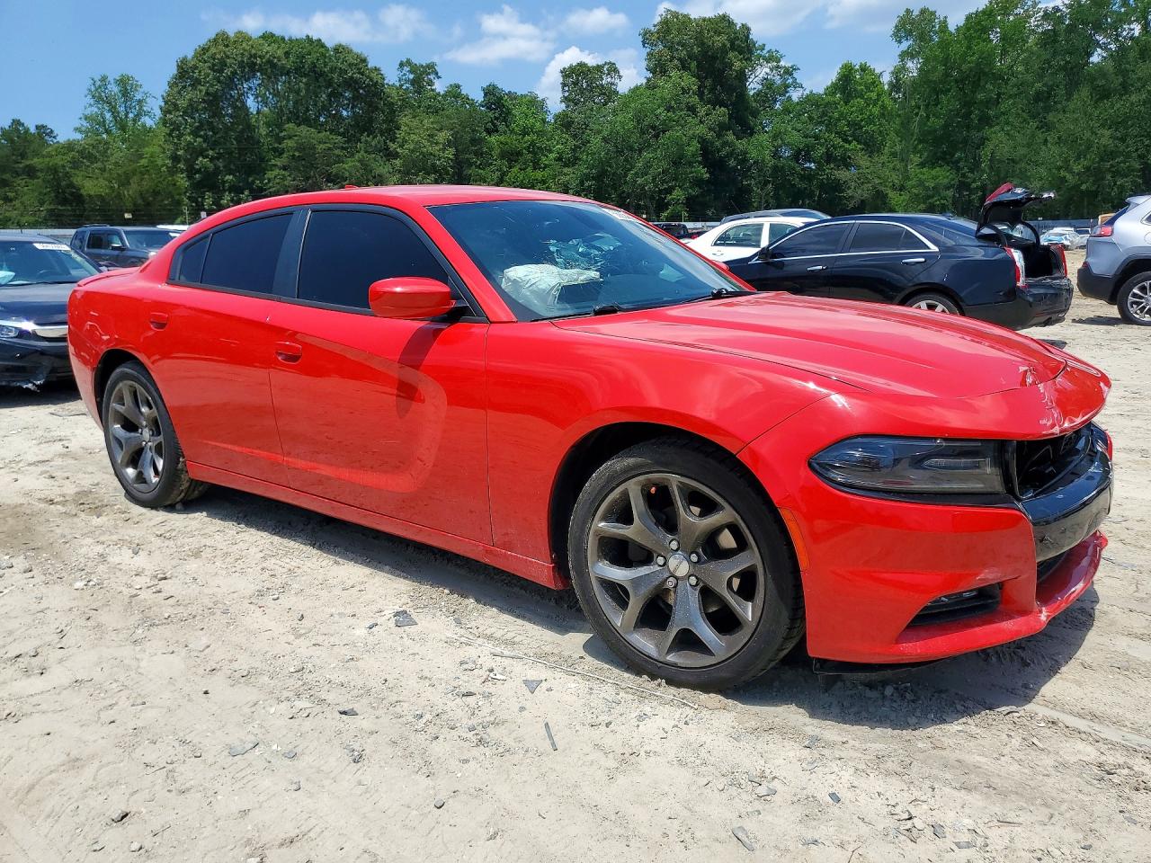2015 Dodge Charger Sxt Red vin: 2C3CDXHG1FH877195
