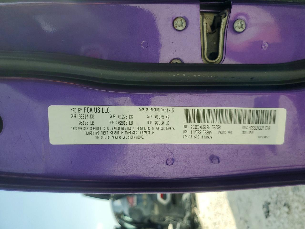 2016 Dodge Charger Sxt Purple vin: 2C3CDXHG1GH150558