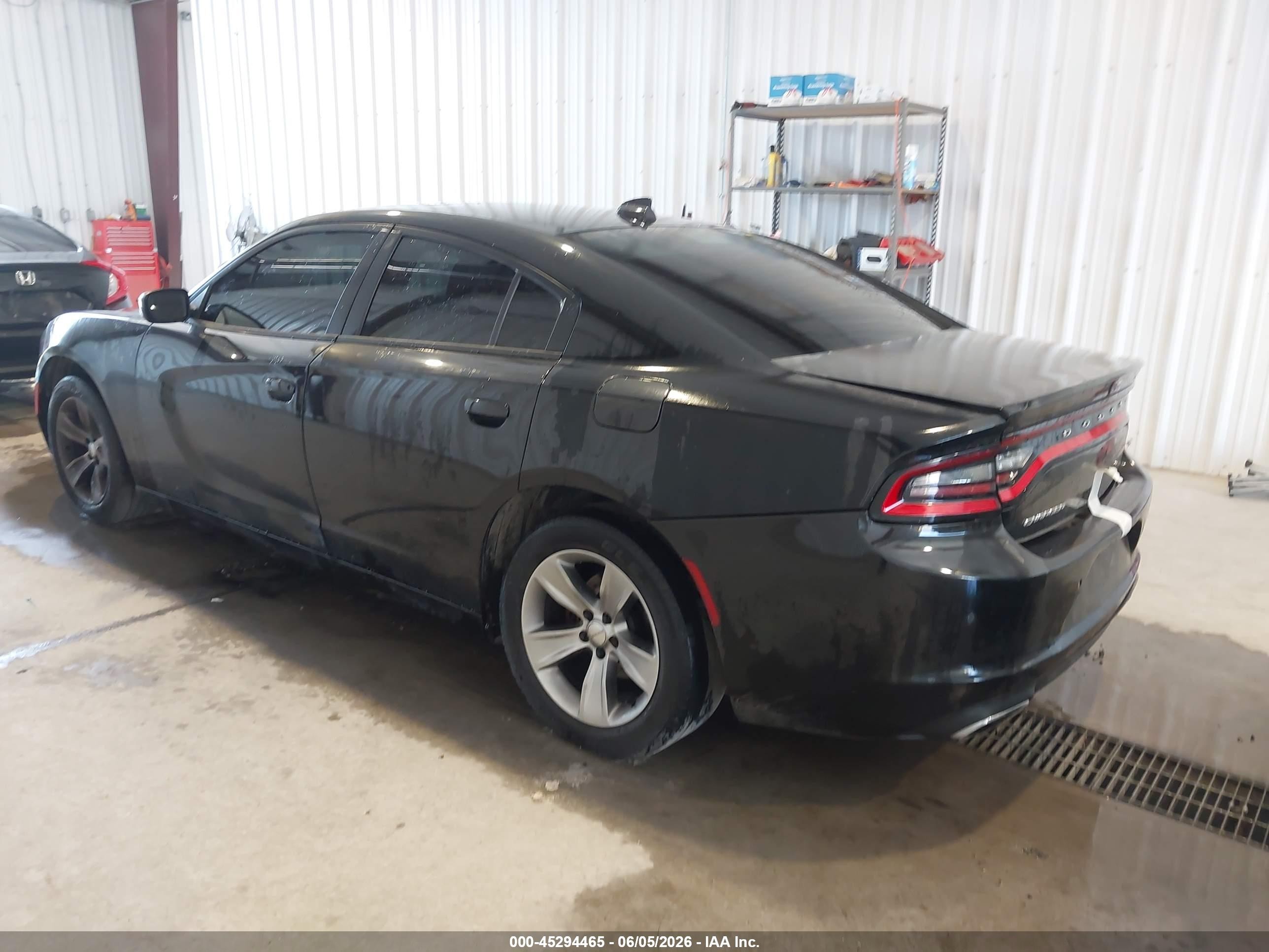 2016 Dodge Charger Sxt Black vin: 2C3CDXHG1GH310440