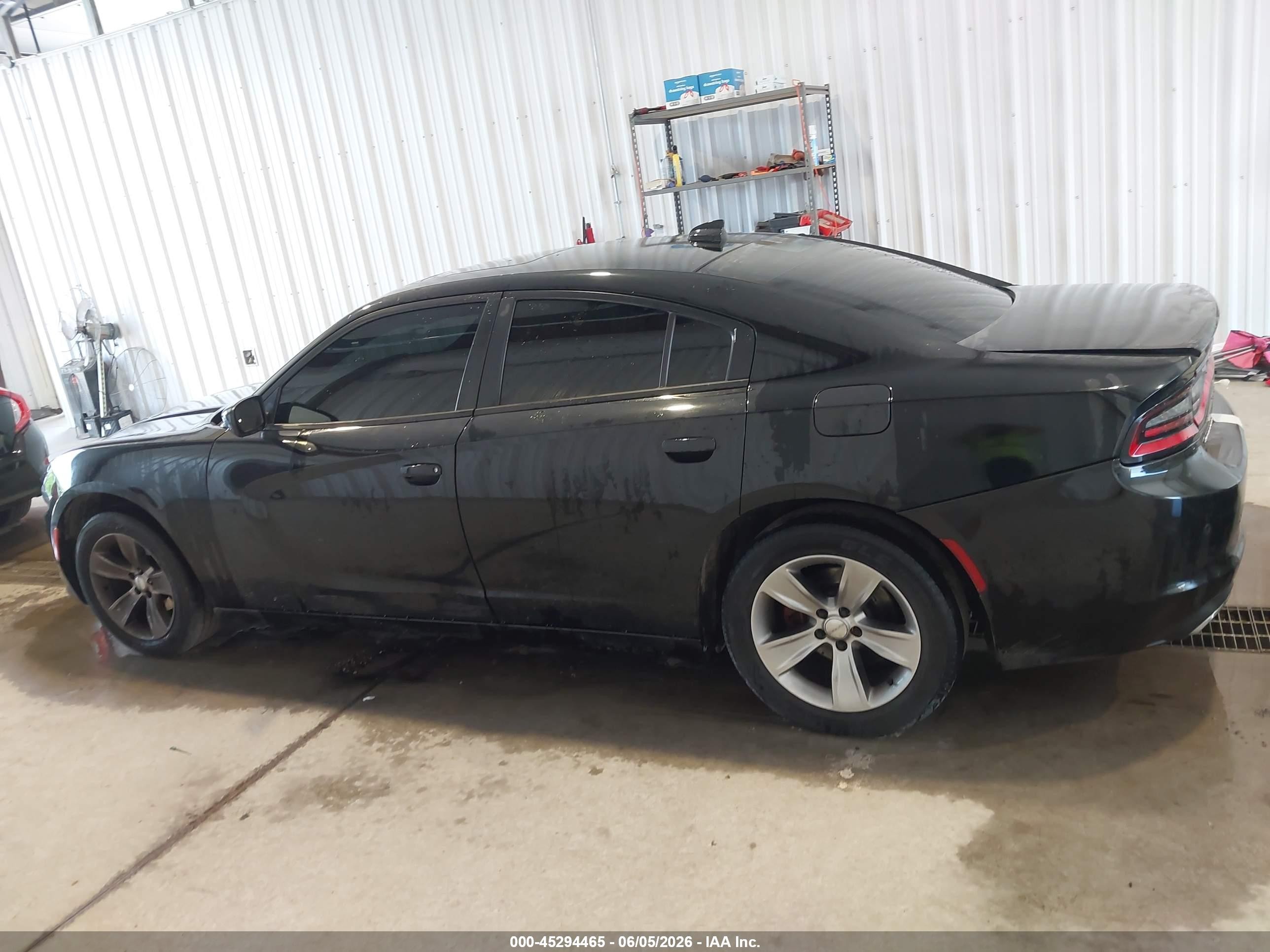 2016 Dodge Charger Sxt Black vin: 2C3CDXHG1GH310440