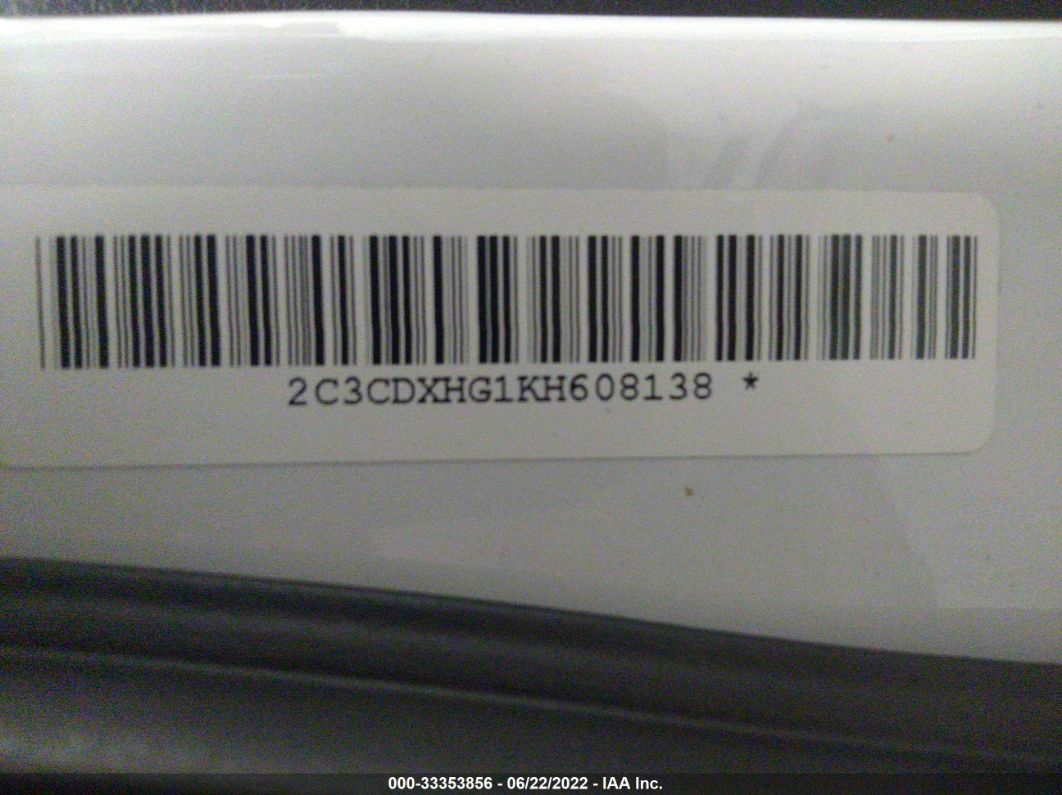 2019 Dodge Charger Gt White vin: 2C3CDXHG1KH608138