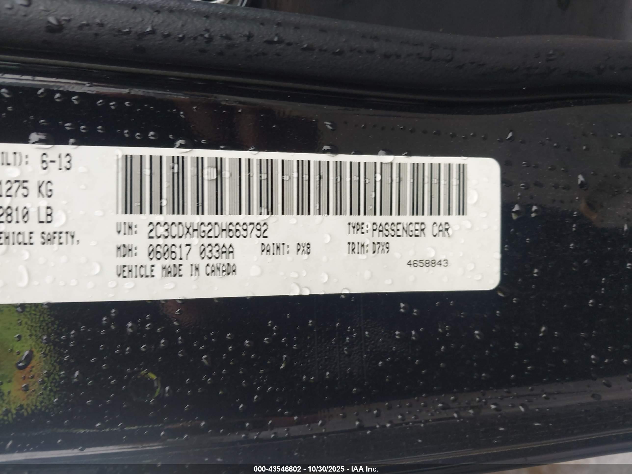 2013 Dodge Charger Sxt Black vin: 2C3CDXHG2DH669792