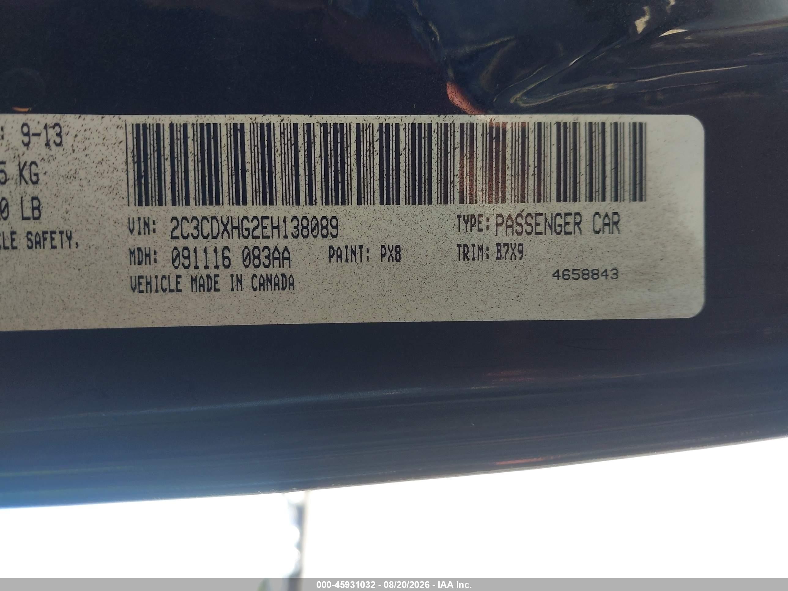 2014 Dodge Charger Sxt Black vin: 2C3CDXHG2EH138089